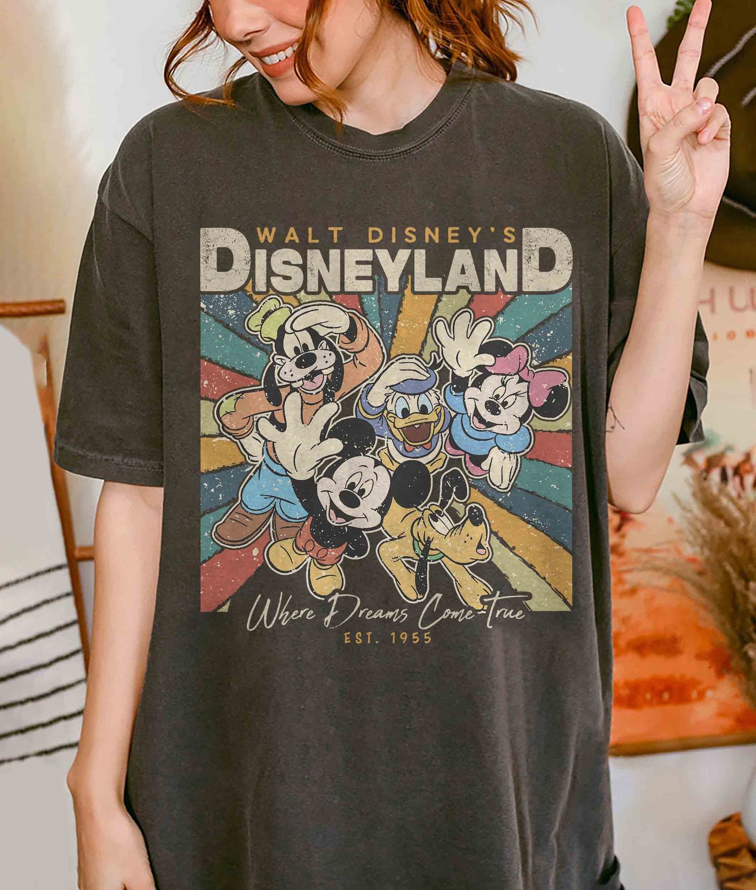 Retro Disneyland Shirt | Mickey and Friends Tee | Disney Family Trip Shirt | Where Dreams Come True image 0