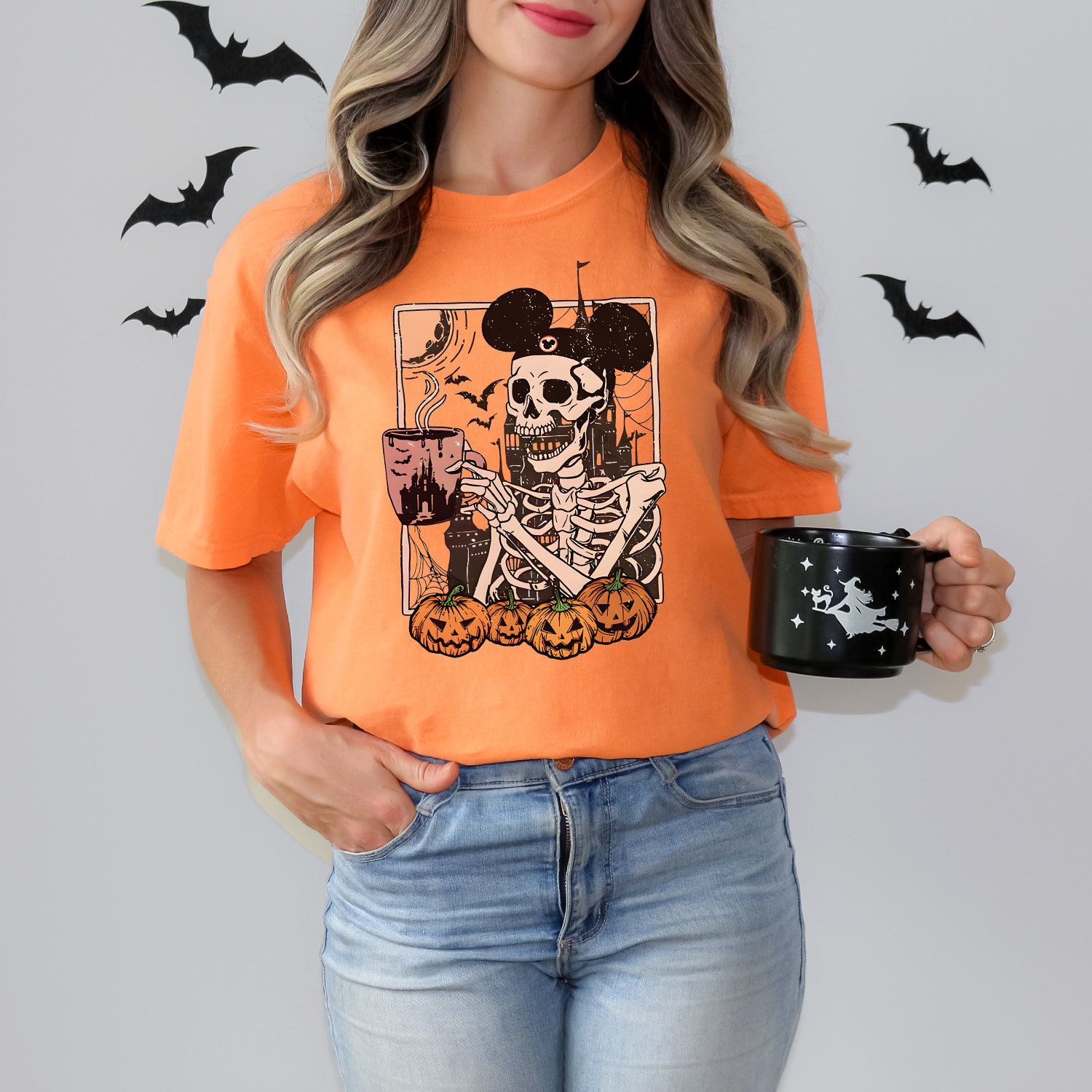 Halloween Mickey Skeleton Shirt | Retro Vintage Halloween Women's Tee image 6