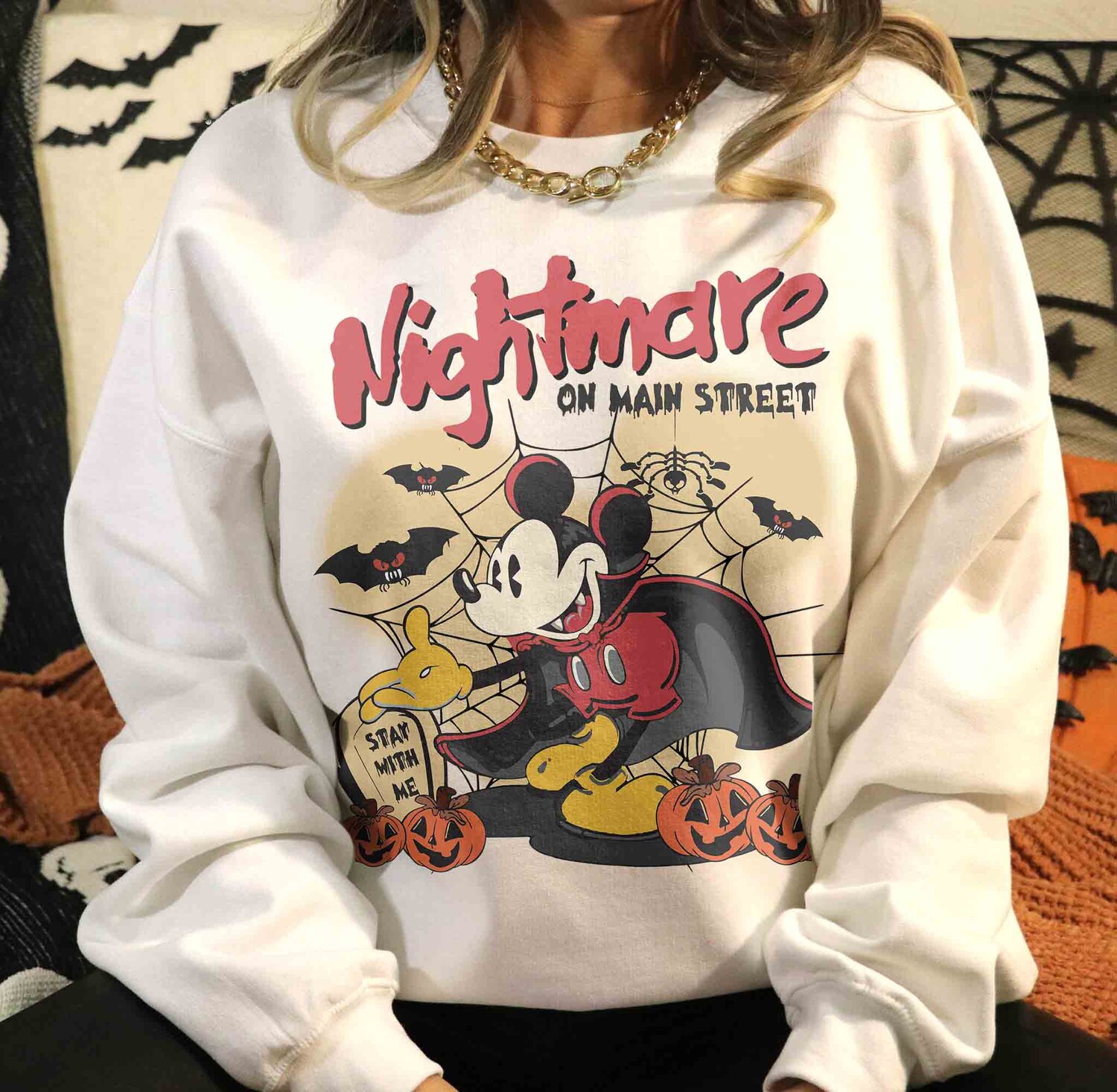 Vintage Mickey Halloween T-Shirt | Halloween Tee | Nightmare on Main Street Shirt image 5