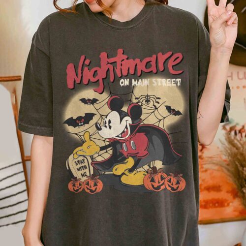 Vintage Mickey Halloween T-Shirt | Halloween Tee | Nightmare on Main Street Shirt image 0