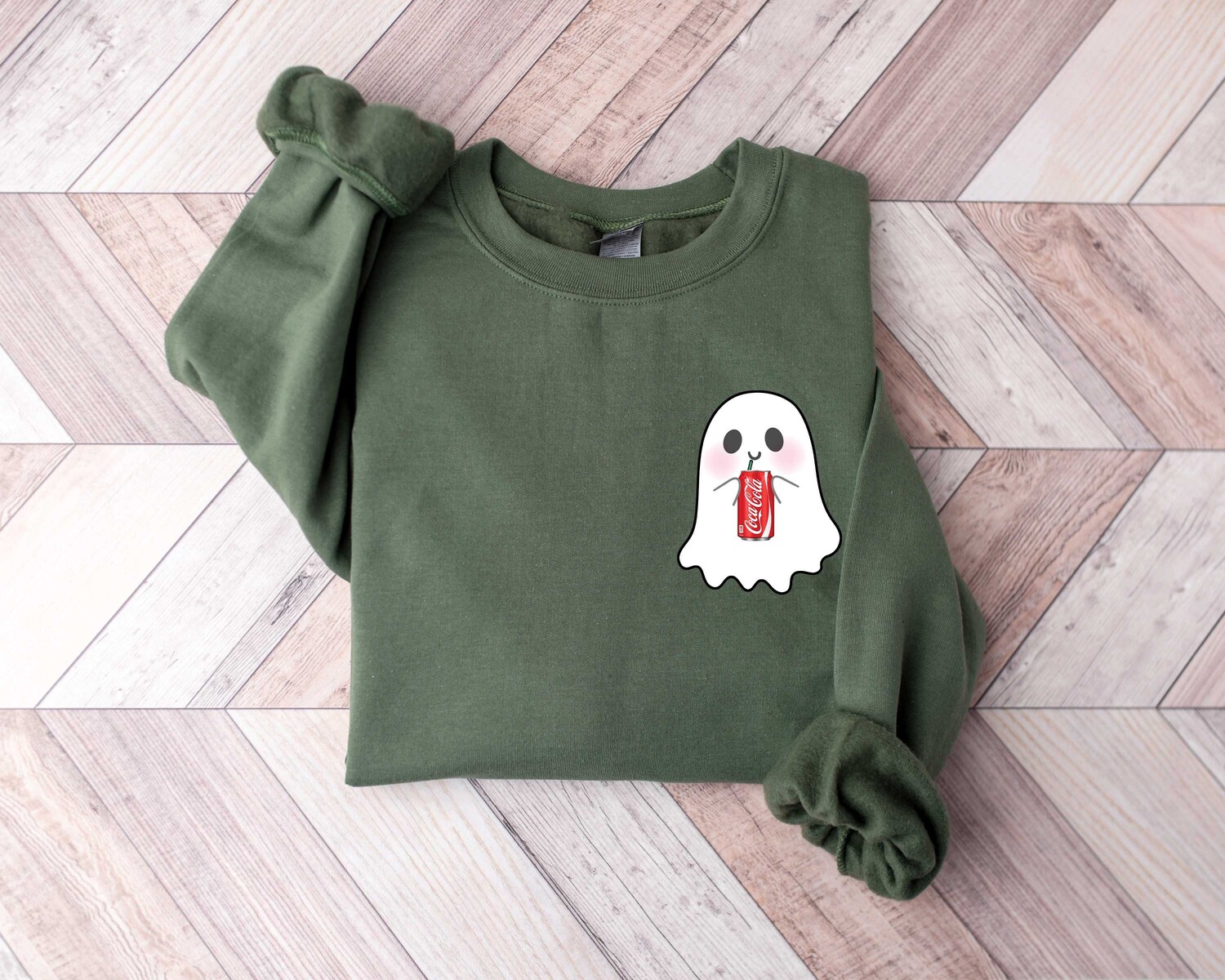 Ghost Drinking Cola Halloween Sweater | Cute Ghost Party | Fun Halloween Gift image 0