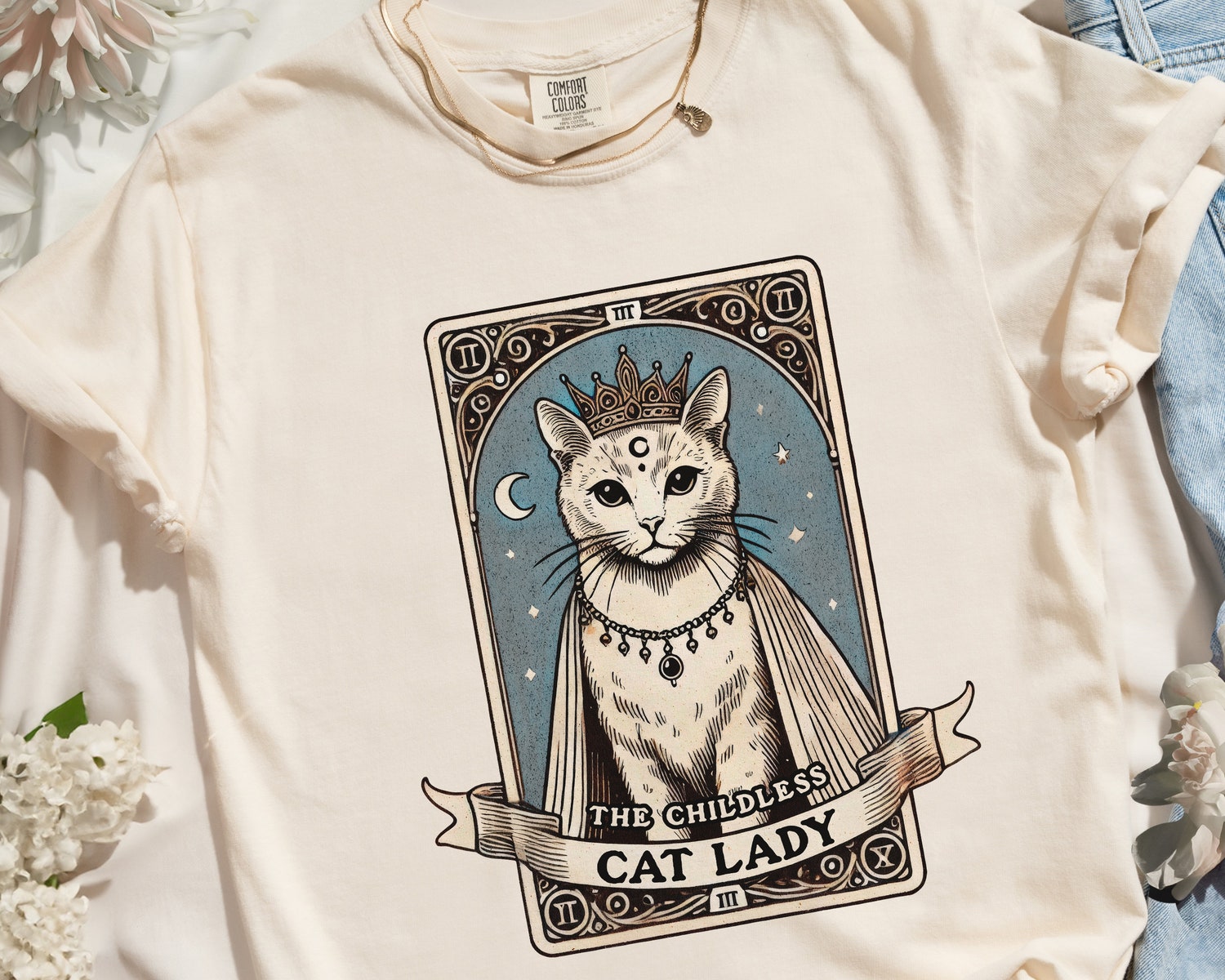 Tarot Card Cat Lady Shirt - Cat Lover Gift - Feminist Kamala Harris 2024 Election Tee image 5