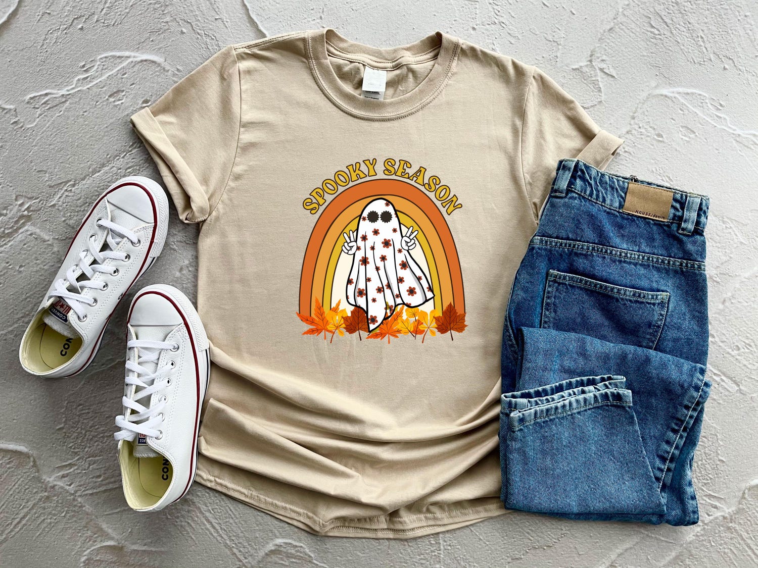 Spooky Season Halloween T-Shirt | Funny Fall Costume | Ghost Family Tee | Halloween Gift image 4