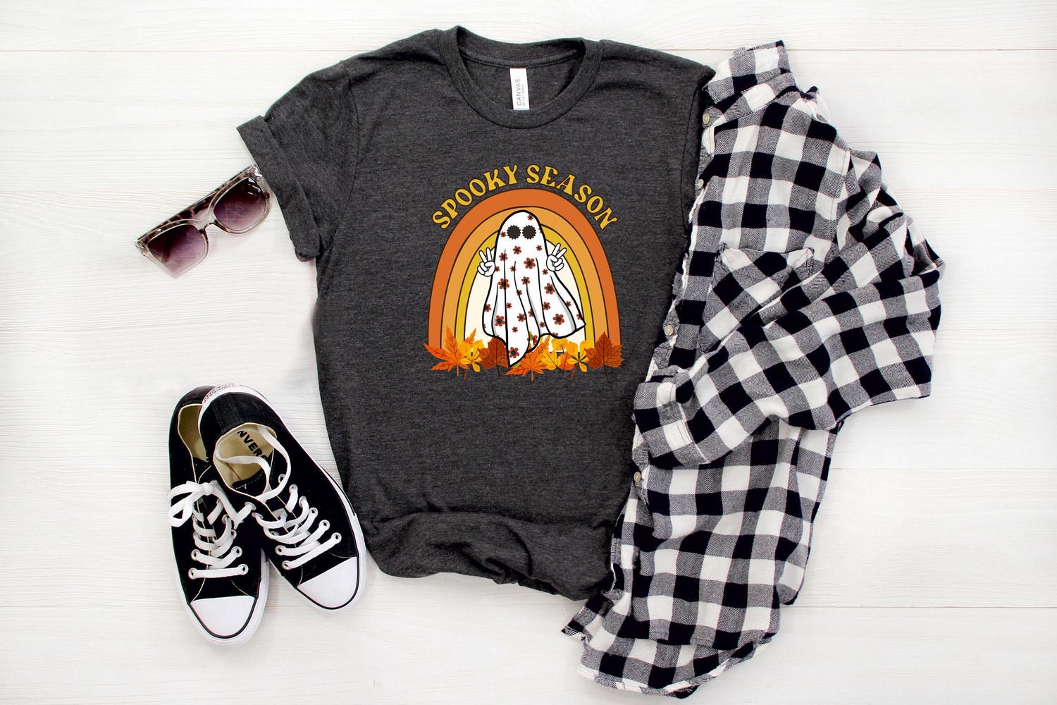 Spooky Season Halloween T-Shirt | Funny Fall Costume | Ghost Family Tee | Halloween Gift image 7