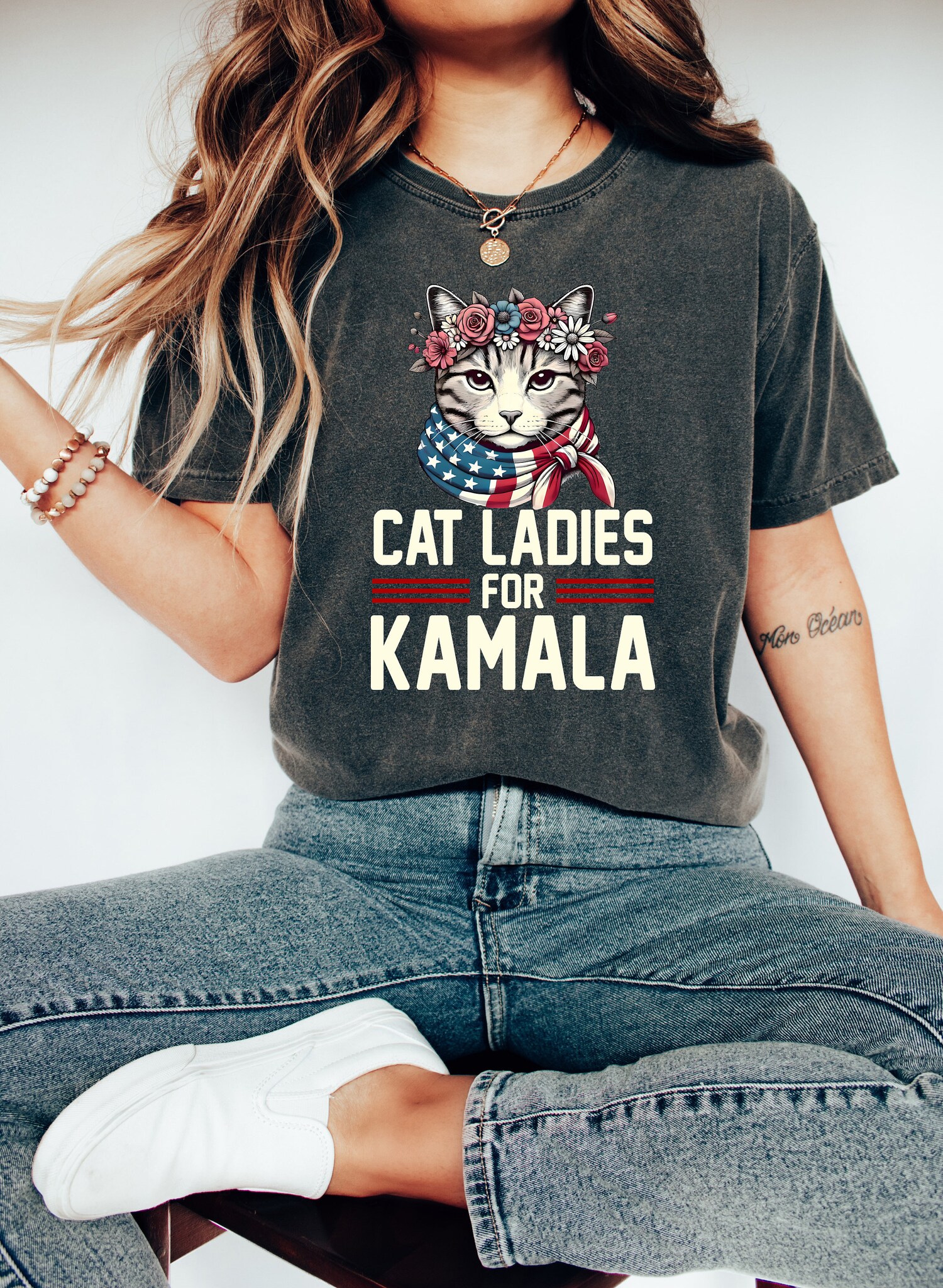 Kamala Harris Cat Lady Shirt | Democrats 2024 Election Shirt | Cat Ladies for Kamala Tee image 3