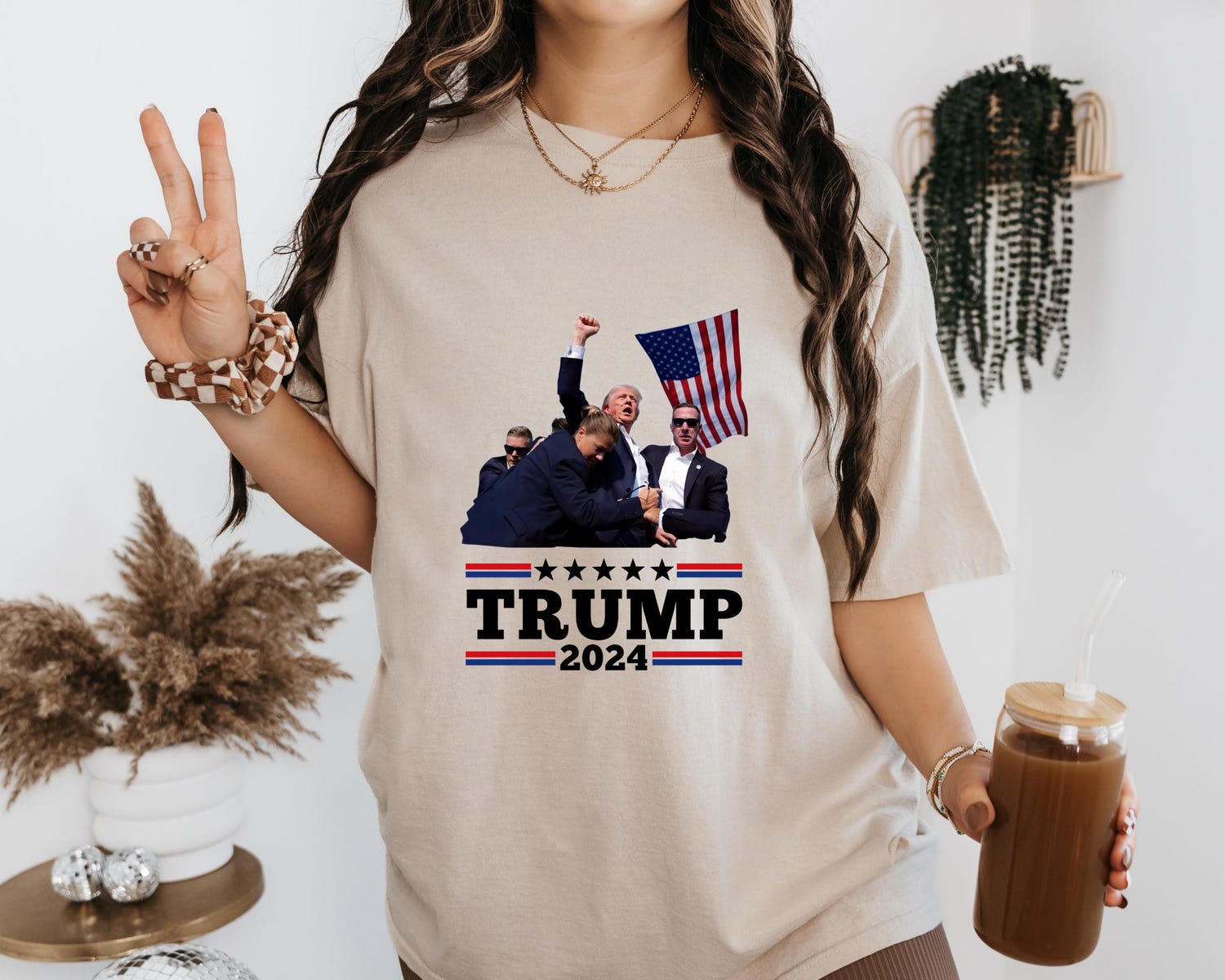 Trump 2024 I Stand With Trump T-Shirt | MAGA Support | President Election 2024 Republicans Shirt image 6