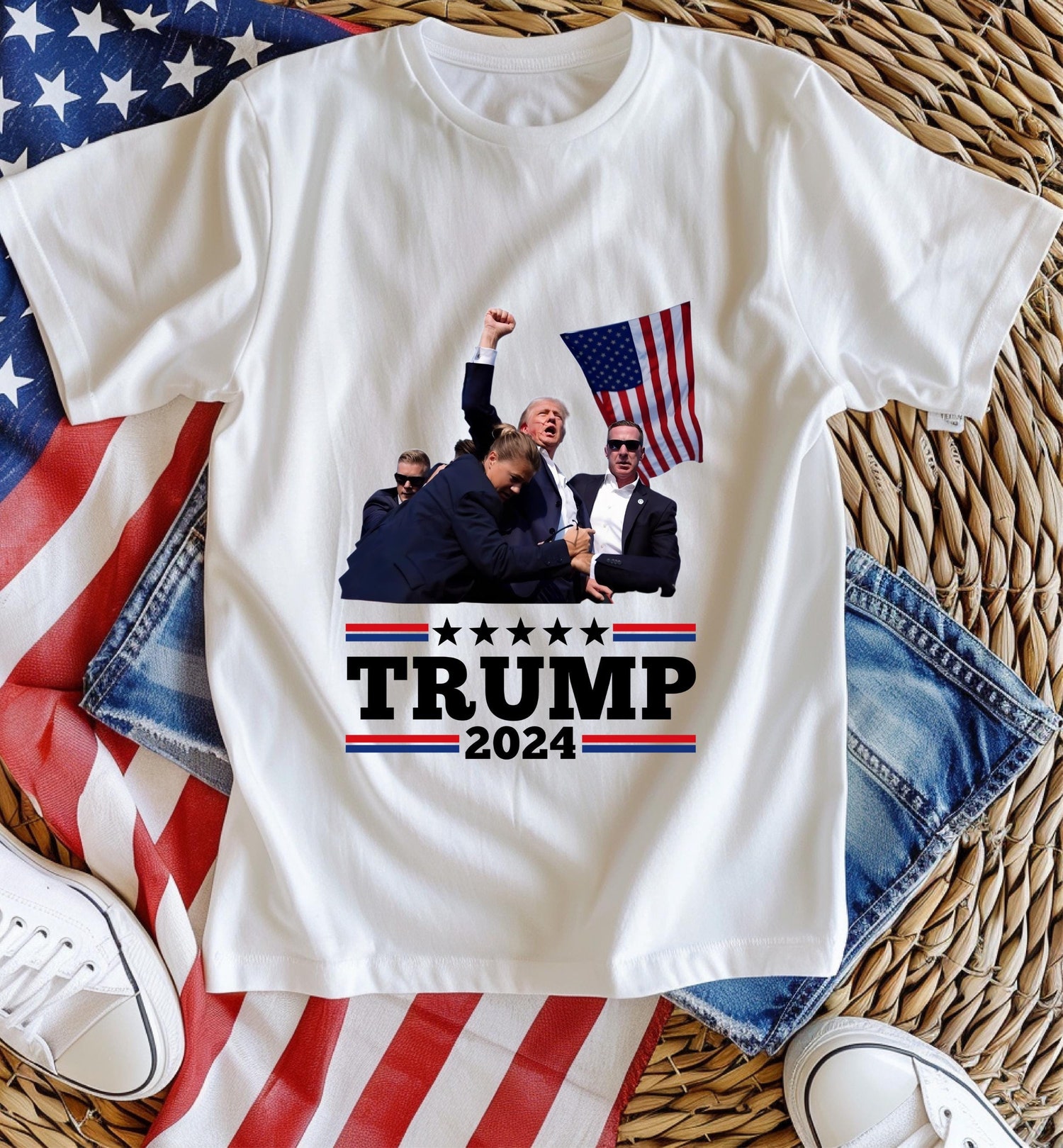 Trump 2024 I Stand With Trump T-Shirt | MAGA Support | President Election 2024 Republicans Shirt image 0