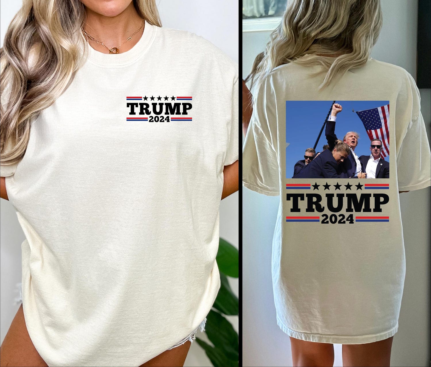 Trump 2024 Fist Pump T-Shirt | Trump for President | Assassination Attempt Survivor Tee image 3