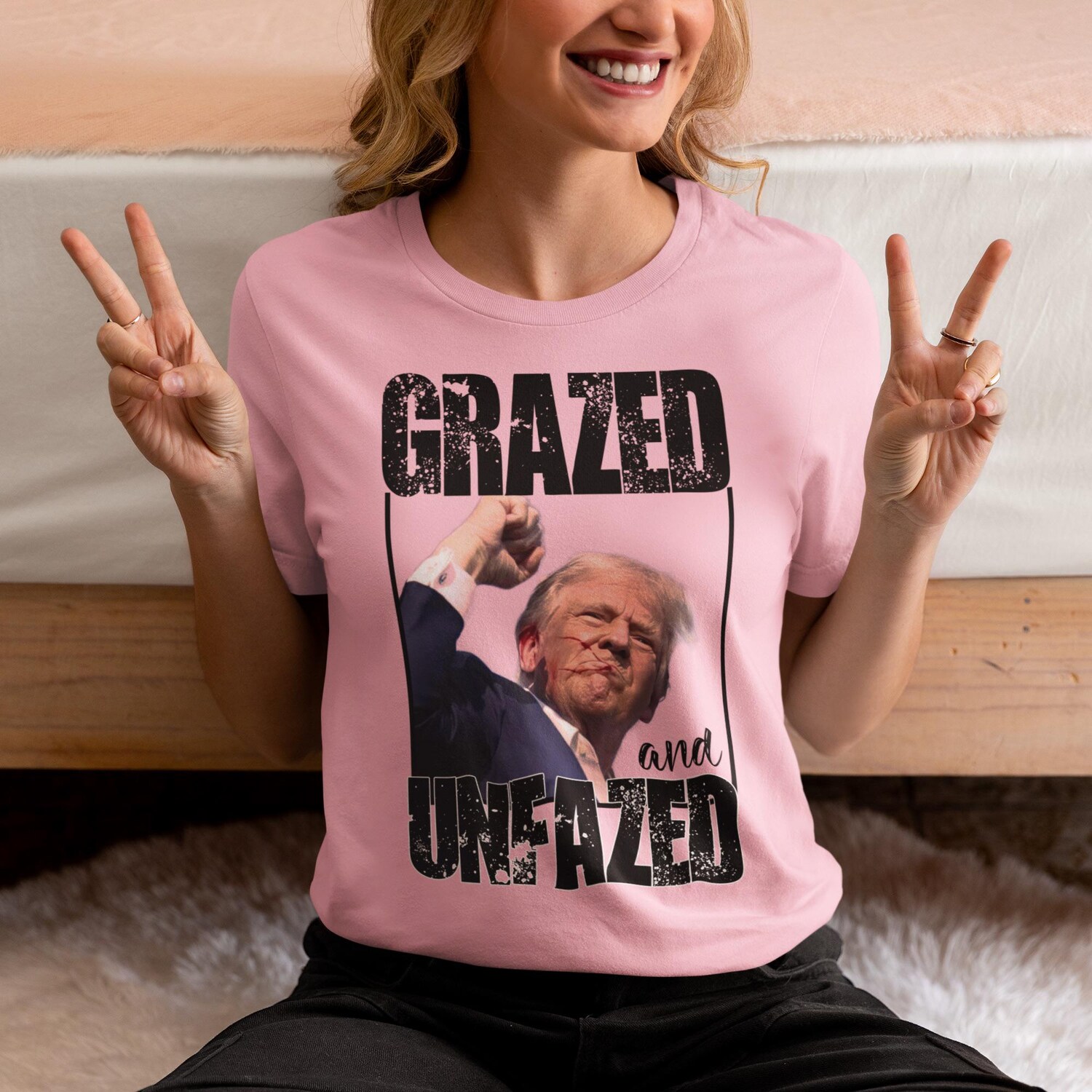 Donald Trump Grazed And Unfazed T-Shirt - Tribute & Fan Gift Apparel image 3