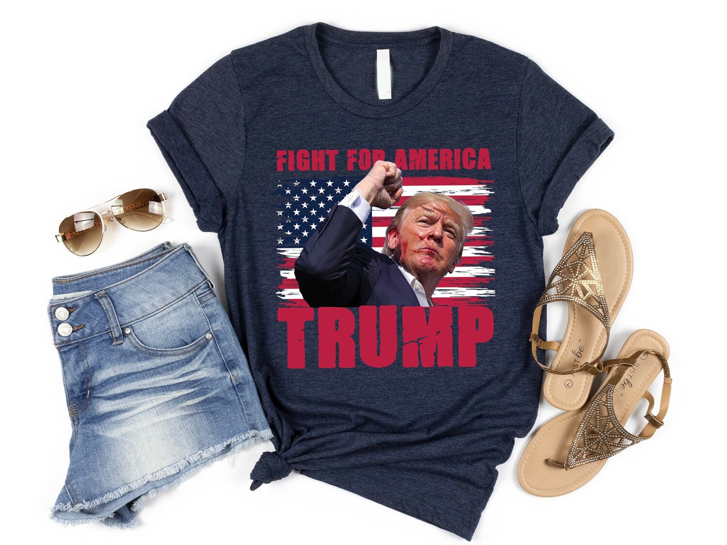 Trump Fight for America Shirt - Donald Trump Rally Sweatshirt - Political Statement Tee image 0