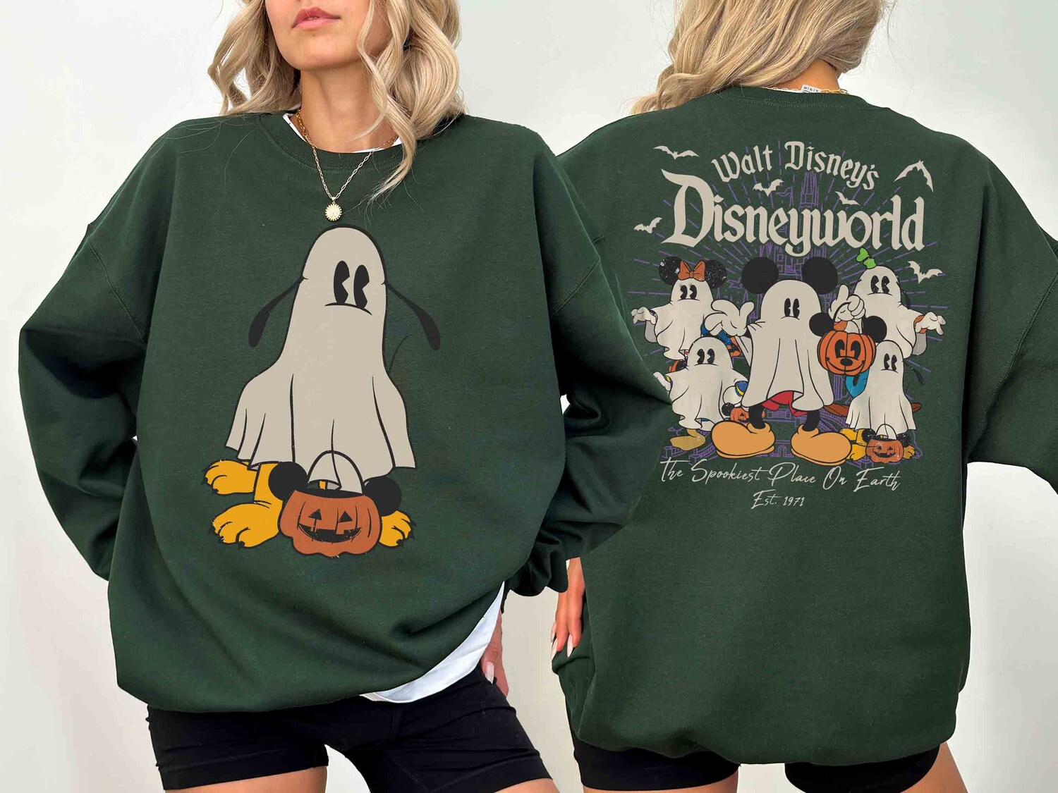 Vintage Halloween Shirt 1971 Double-Sided Mickey and Friends Ghost Tee image 5