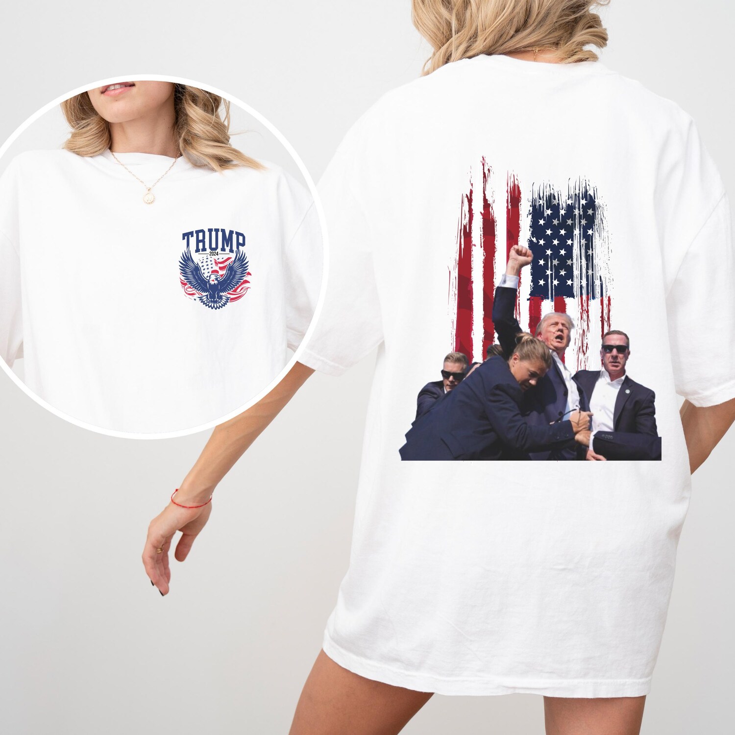 Trump 2024 Two-Sided Shirt | President Trump Election Shirt | Vote for Trump 2024 Tee image 2