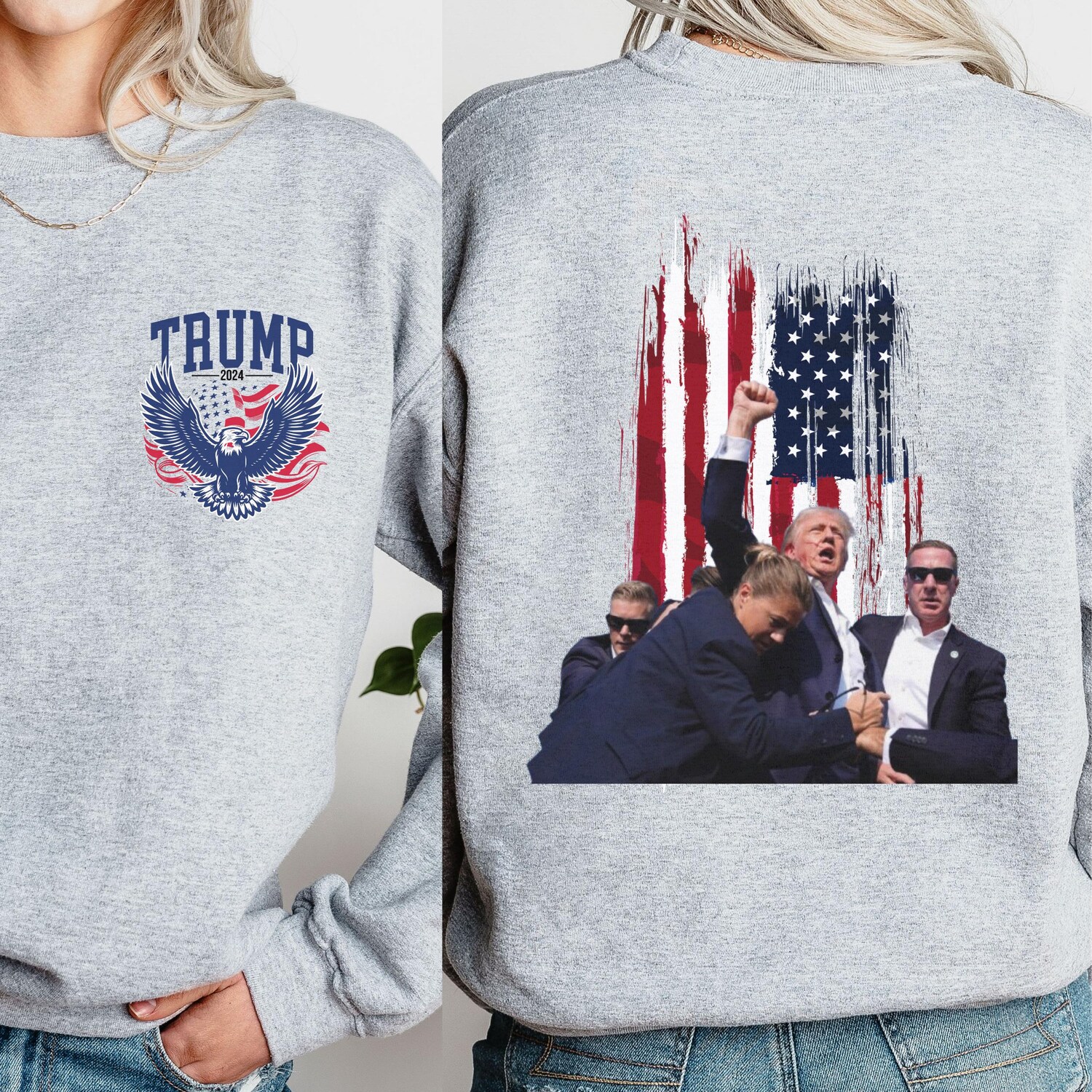 Trump 2024 Two-Sided Shirt | President Trump Election Shirt | Vote for Trump 2024 Tee image 1