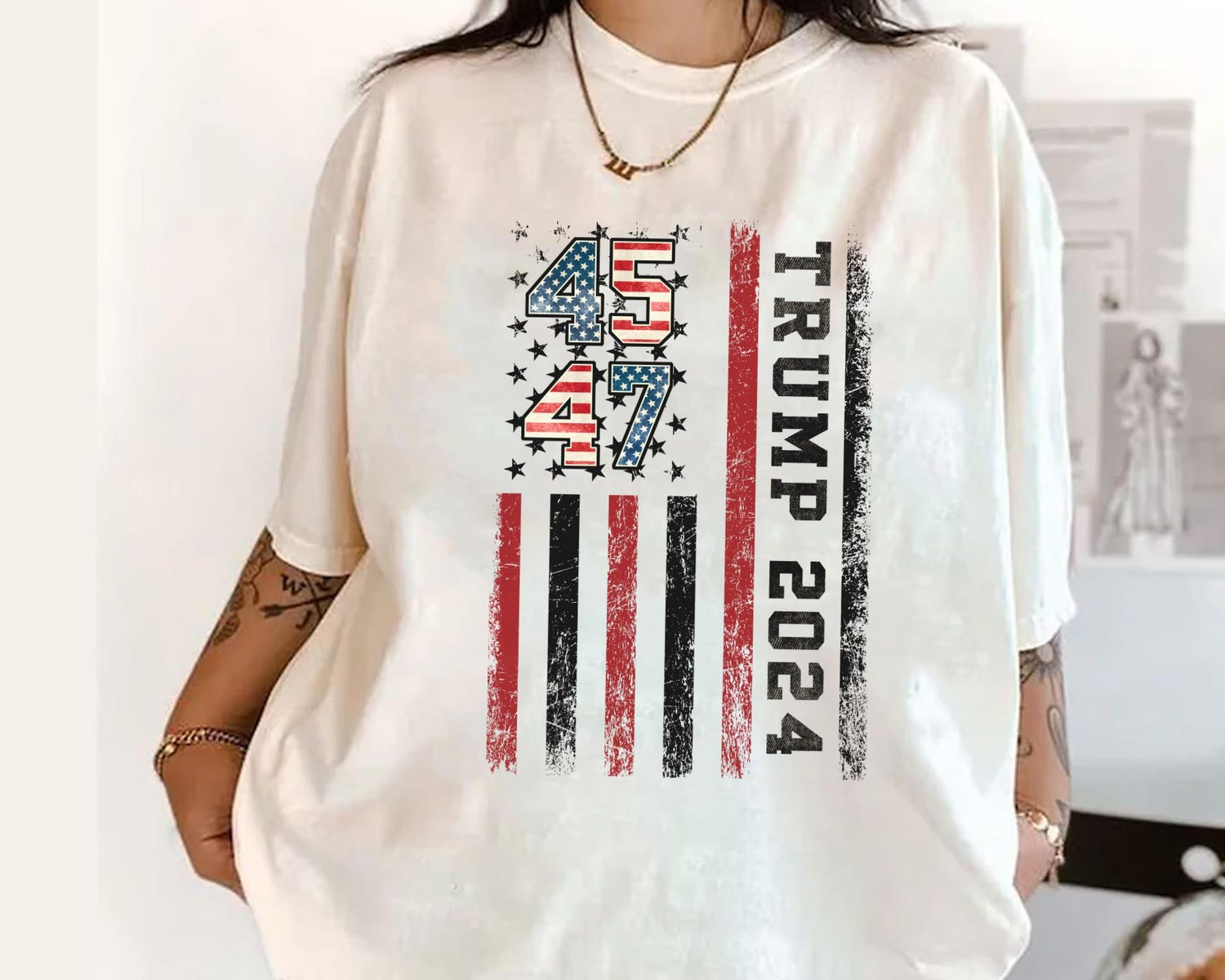 Trump 2024 American Flag Shirt President Election T-shirt Take America Back image 1