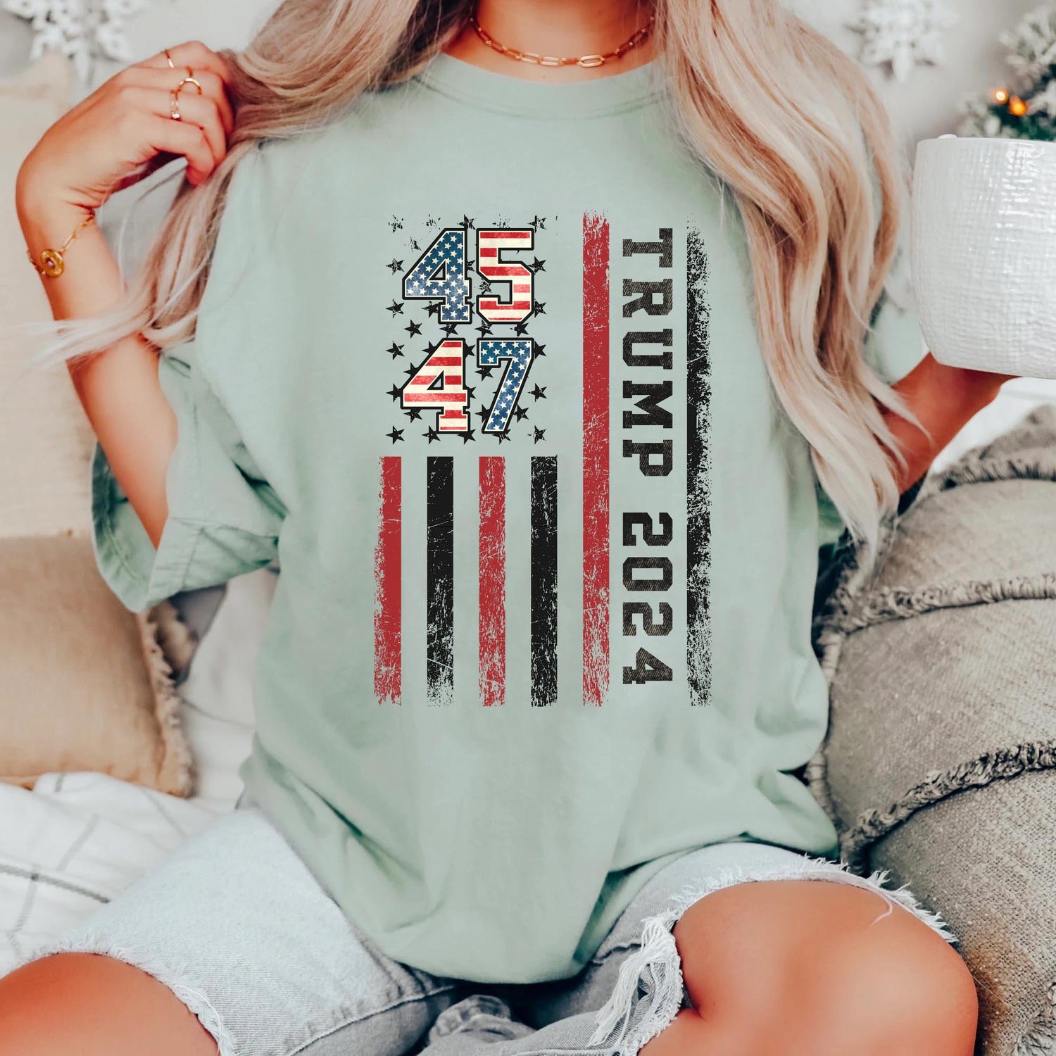 Trump 2024 American Flag Shirt President Election T-shirt Take America Back image 3