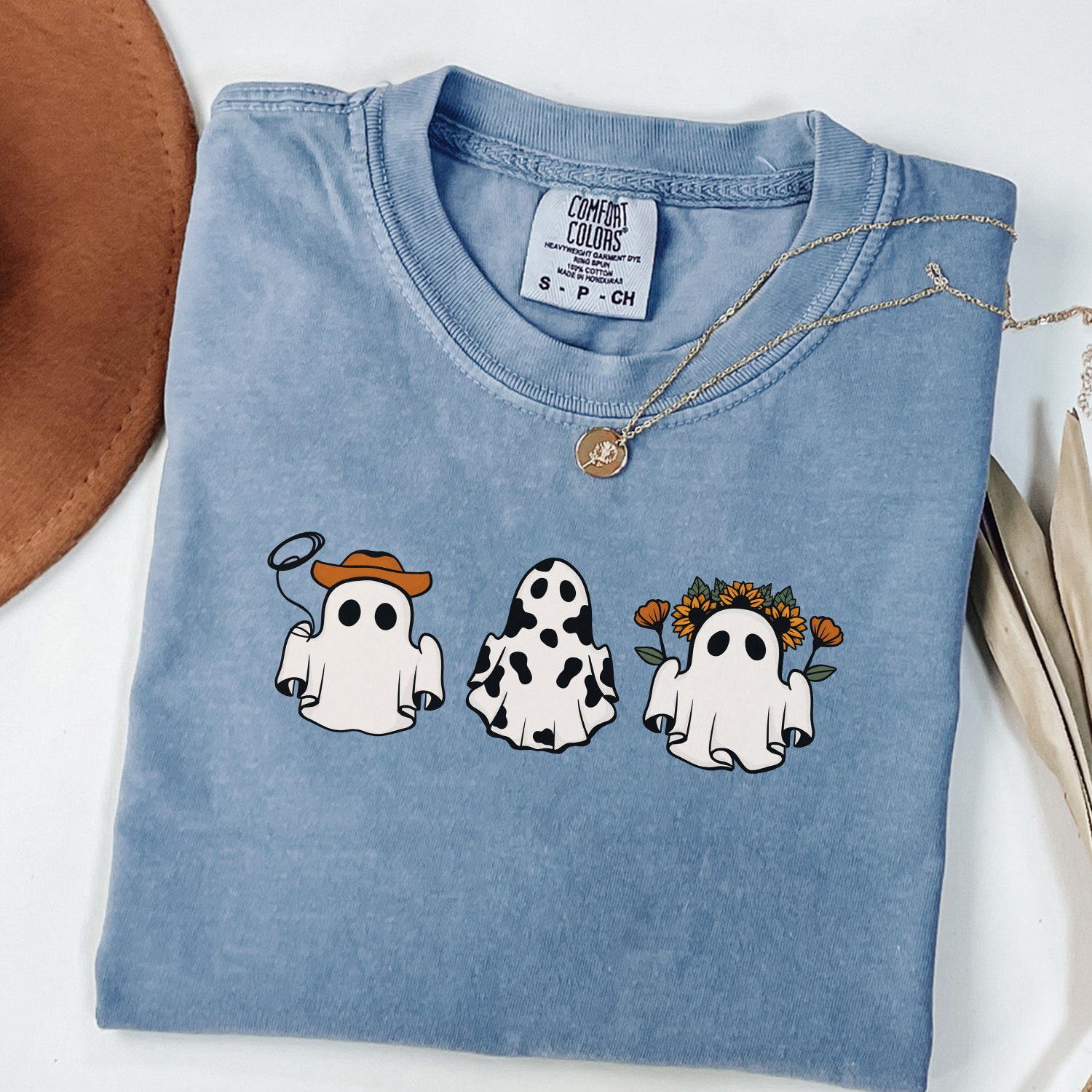 Halloween Ghost Shirt | Cute Womens Fall Shirt | Spooky Season Gift image 2