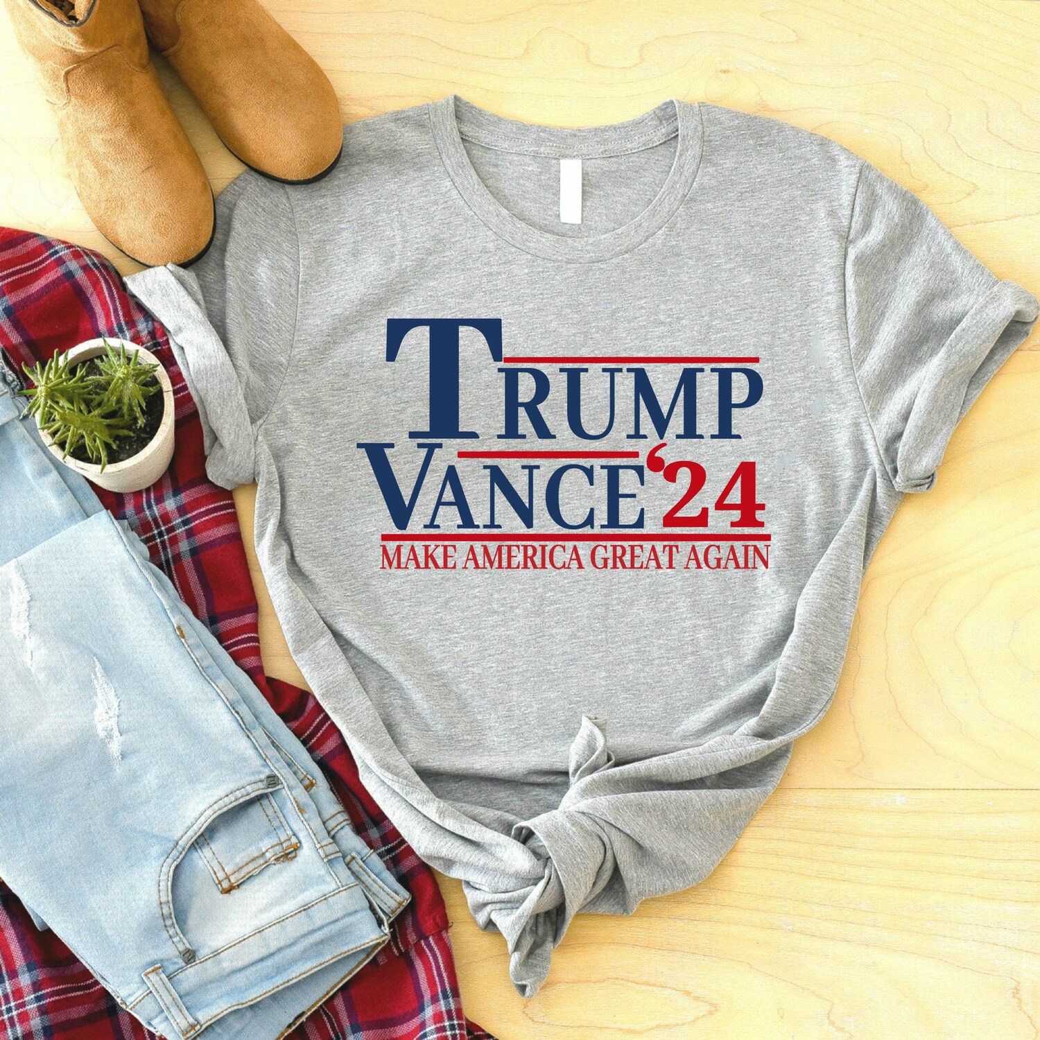 Trump Vance 2024 Shirt JD Vance VP Shirt Donald Trump Republican Fight Shirt image 1