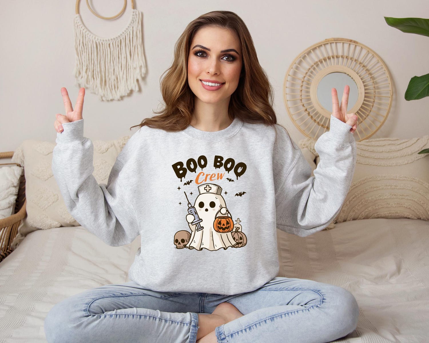 Boo Boo Crew Halloween Nurse Shirt - Cute Ghost Nursing Shirt for Nurses - Nurse Life Shirt image 4