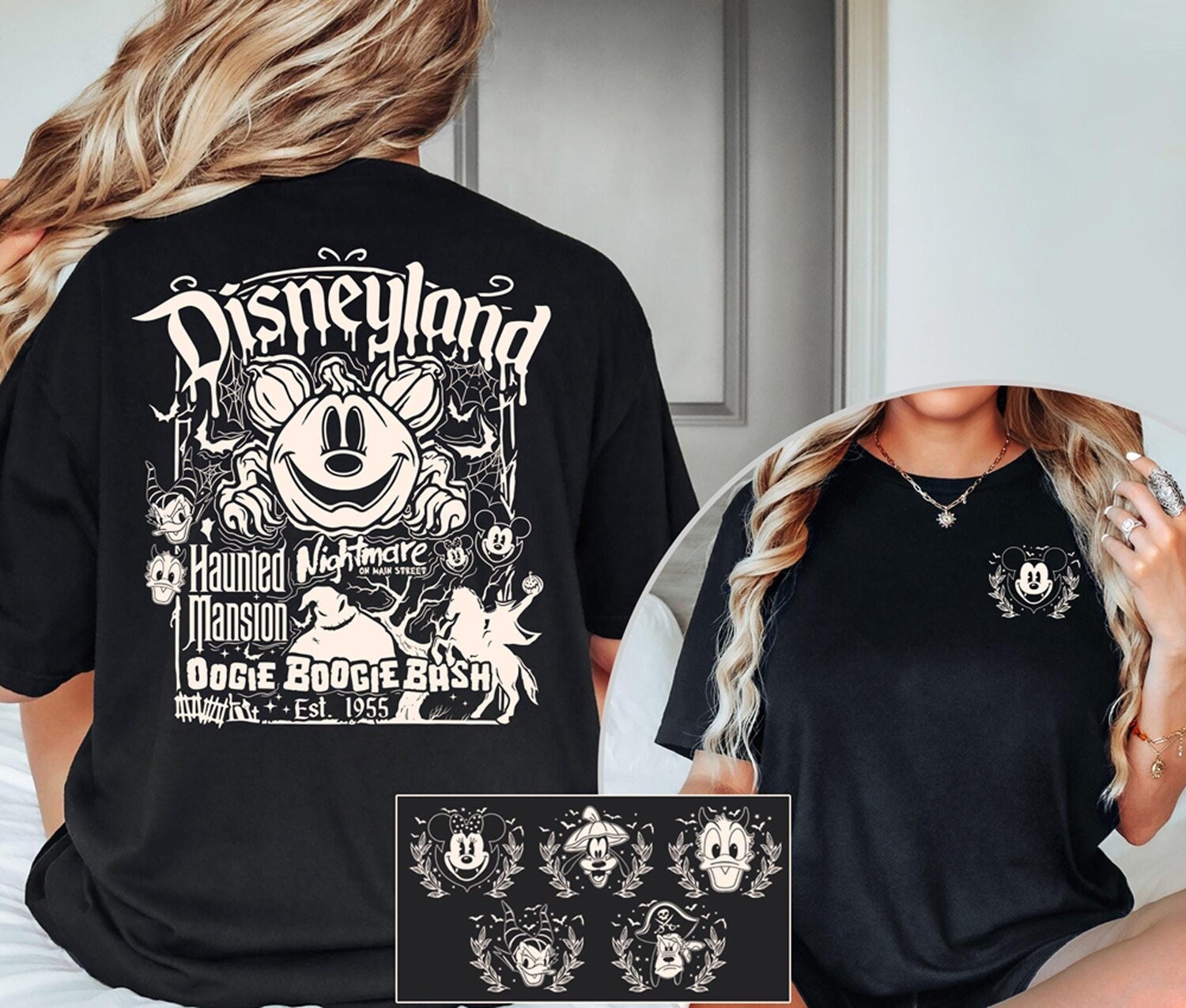 Retro Disneyland Halloween Shirt | Mickey and Friends | Not So Scary Disney Halloween Gift image 0