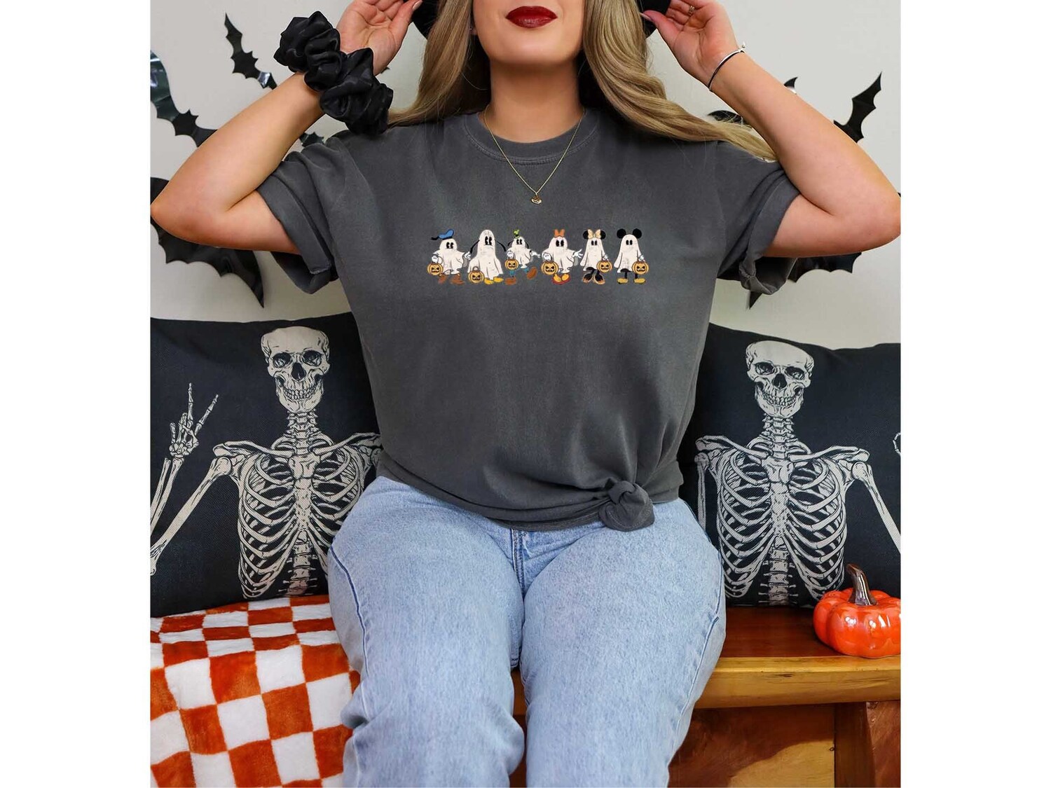 Mickey Friends Halloween Shirt | Retro Mickey Ghost Sweatshirt | Spooky Season image 0