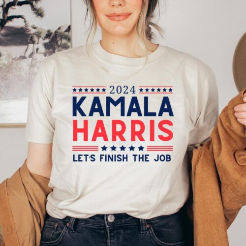 2024 Kamala Harris Let's Finish The Job Shirt | President Kamala Harris 2024 Tee | Kamala Rally Shirt image 0