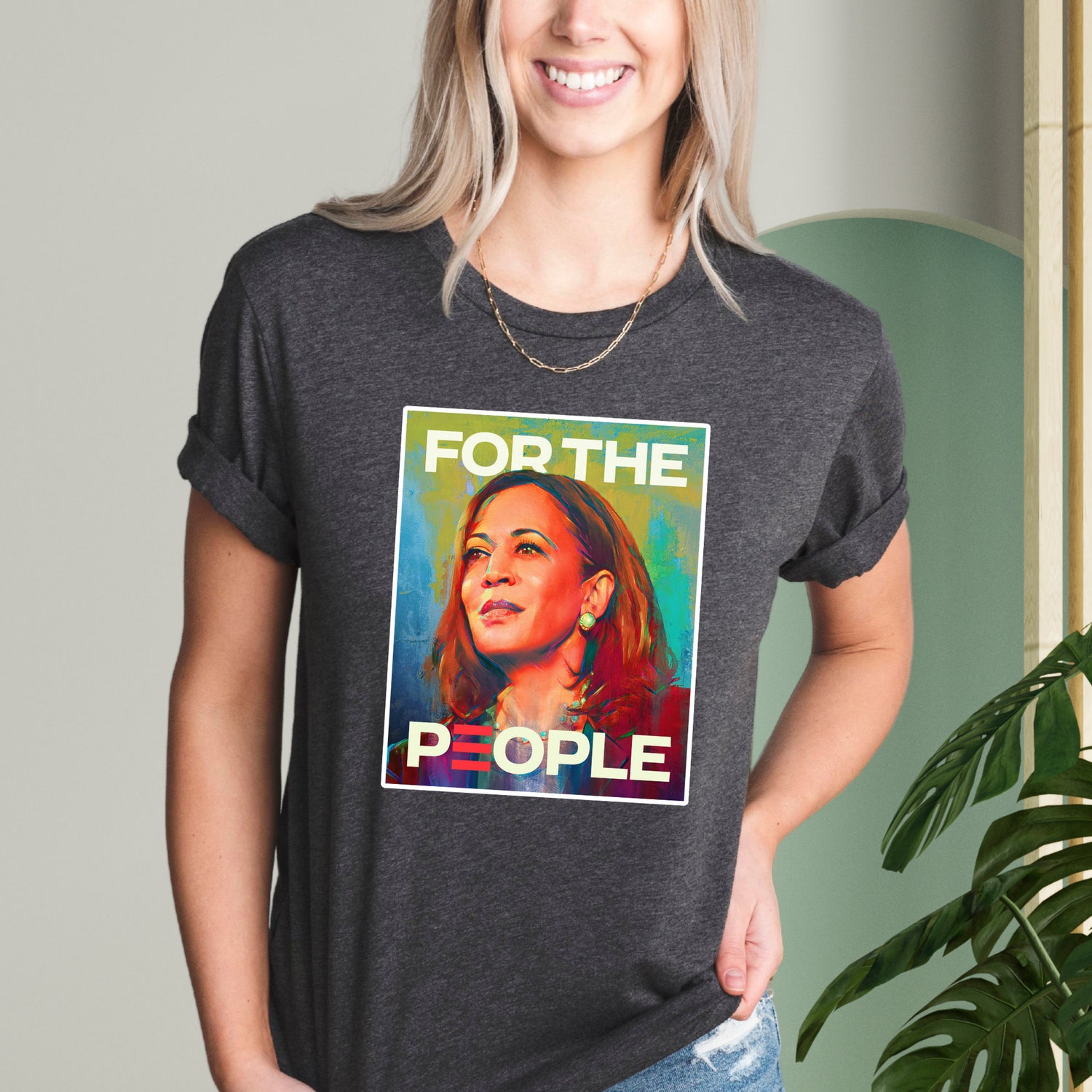 Kamala Harris 2024 T-Shirt | For The People | Presidential Election | Democratic Rally Shirt image 1