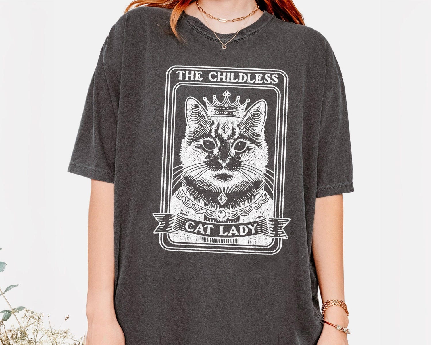 Tarot Card Shirt for Cat Lovers - Childless Cat Lady Feminist Gift Halloween image 6