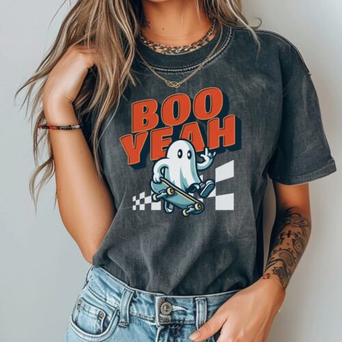 Halloween Ghost Shirt Cute Women’s Fall Shirt Spooky Season Gift Halloween Tee image 0