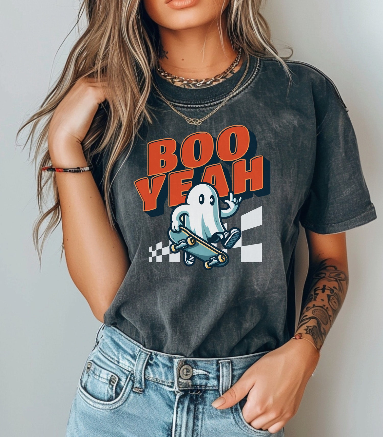 Halloween Ghost Shirt Cute Women’s Fall Shirt Spooky Season Gift Halloween Tee image 0