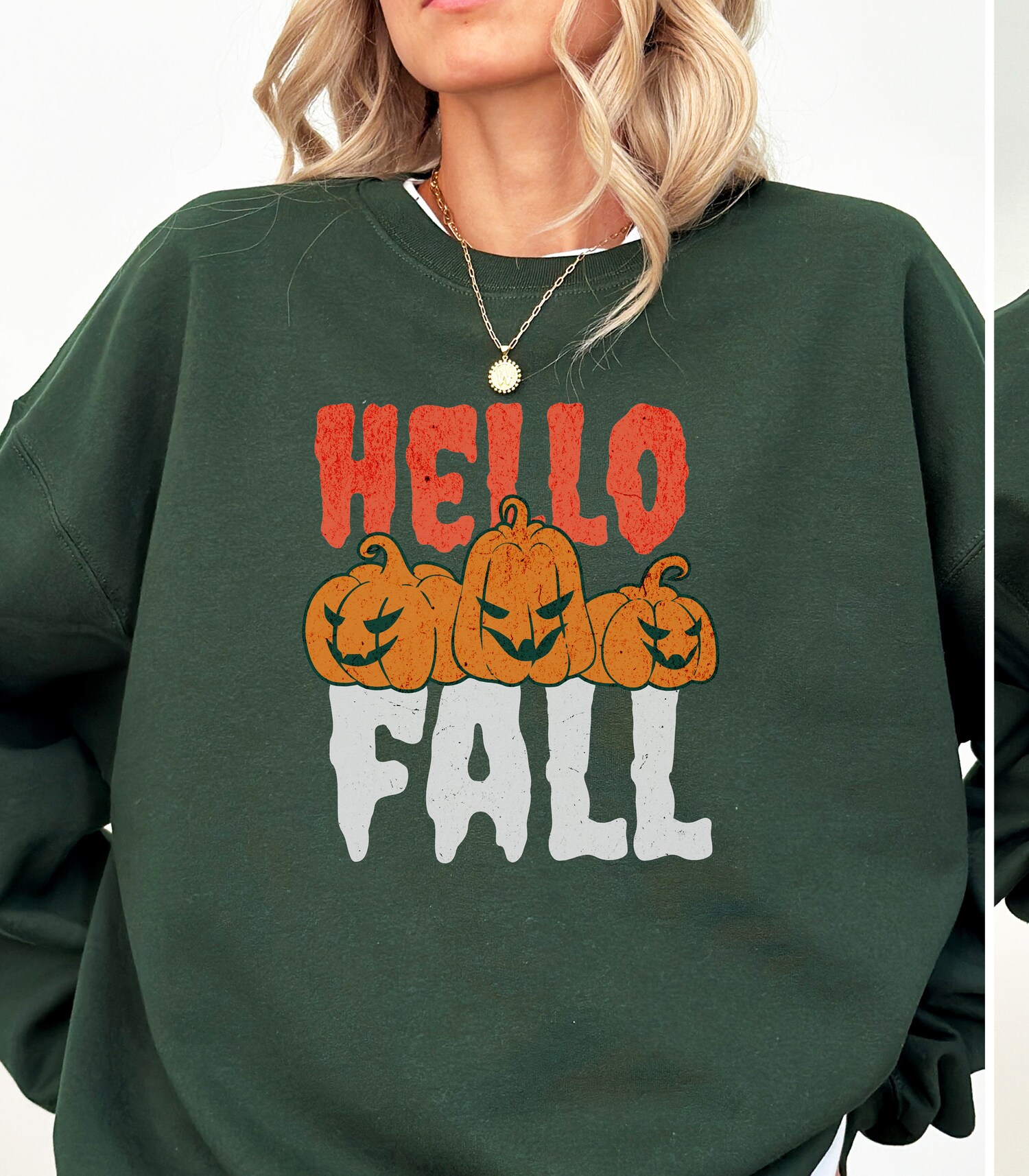 Retro Halloween Gildan Sweater Funny Halloween Crewneck Pumpkin Sweater Costume Shirt image 2