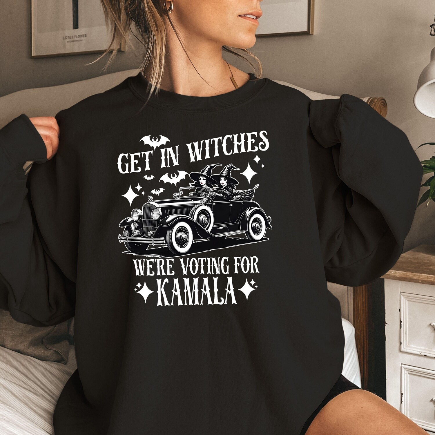 Kamala Harris Election Shirt Halloween Get in Witches Voting for Kamala Halloween Tee image 7