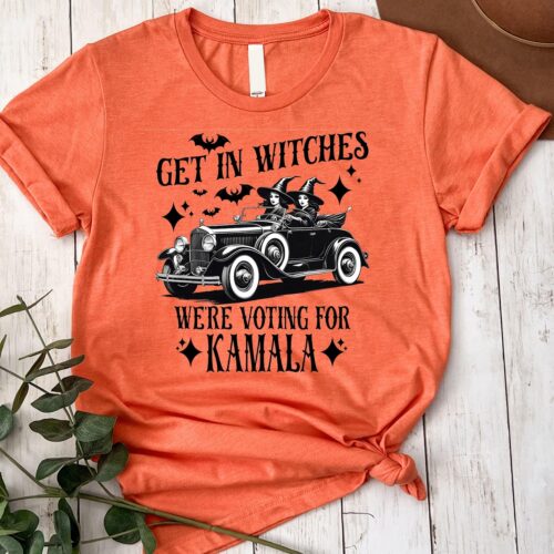 Kamala Harris Election Shirt Halloween Get in Witches Voting for Kamala Halloween Tee image 0