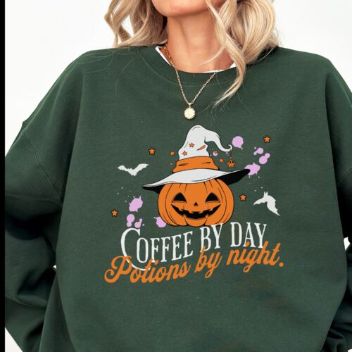 Fall Coffee Sweatshirt for Women - Thanksgiving Pumpkin Spice Crewneck - Halloween Costume Sweater image 0