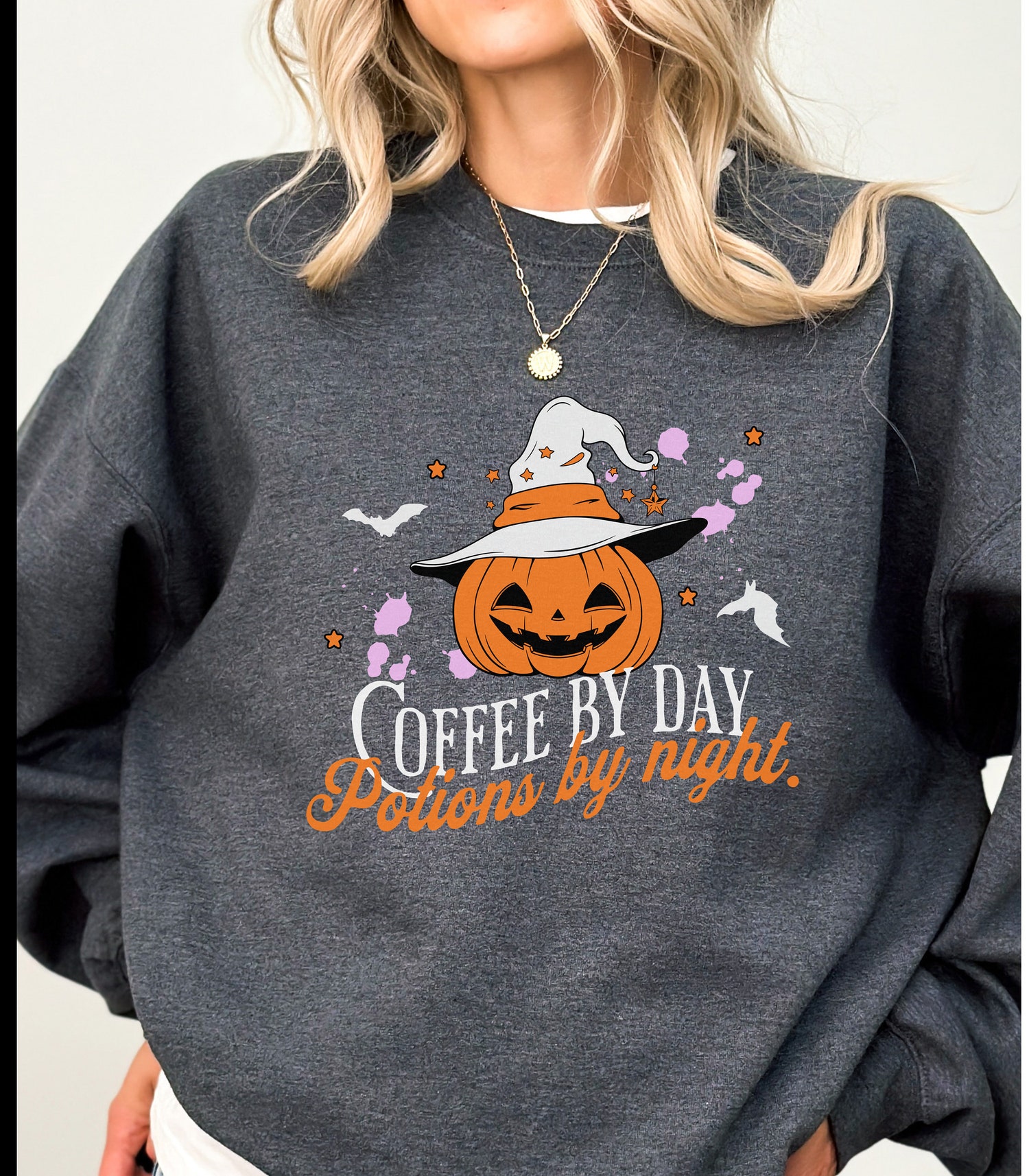 Fall Coffee Sweatshirt for Women - Thanksgiving Pumpkin Spice Crewneck - Halloween Costume Sweater image 1