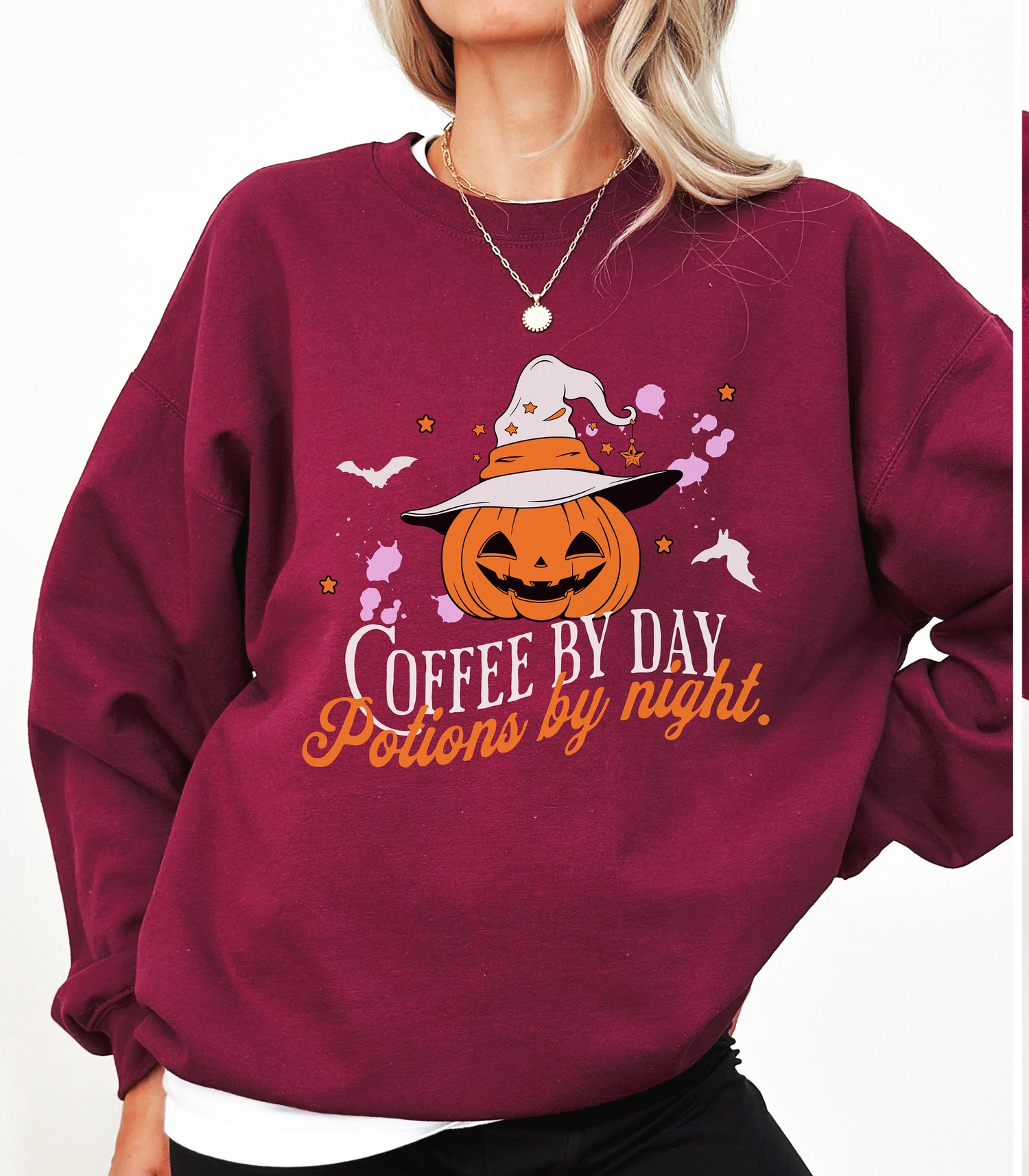 Fall Coffee Sweatshirt for Women - Thanksgiving Pumpkin Spice Crewneck - Halloween Costume Sweater image 2