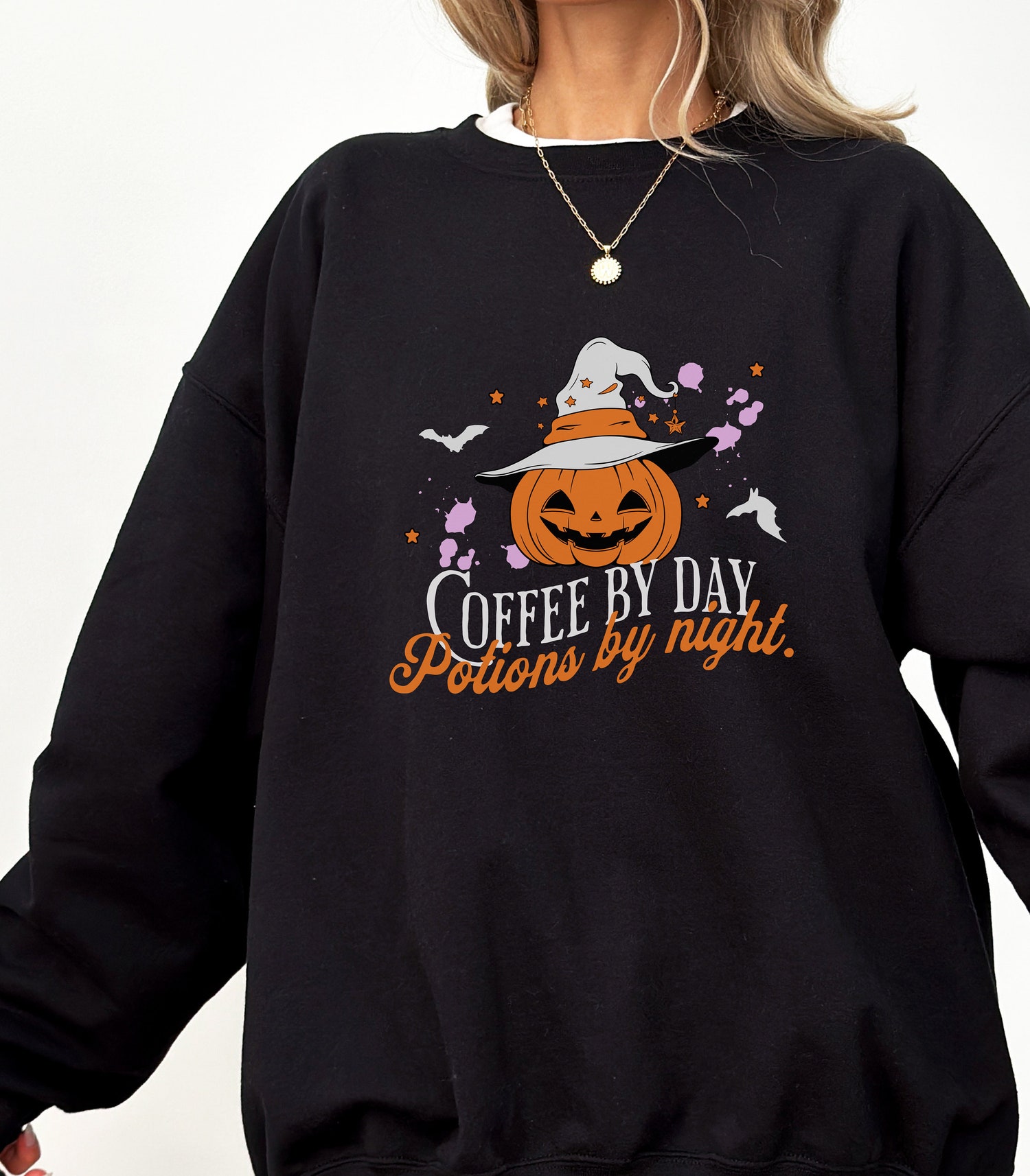 Fall Coffee Sweatshirt for Women - Thanksgiving Pumpkin Spice Crewneck - Halloween Costume Sweater image 3