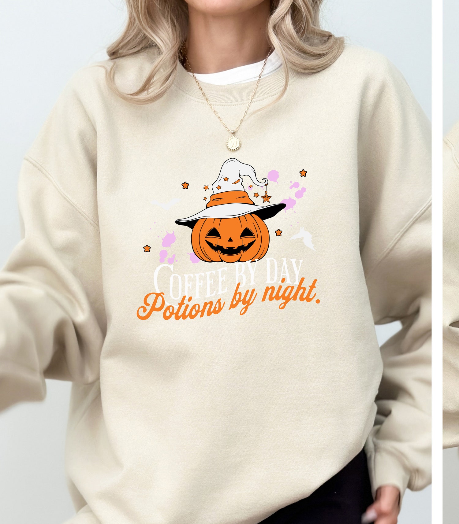 Fall Coffee Sweatshirt for Women - Thanksgiving Pumpkin Spice Crewneck - Halloween Costume Sweater image 4