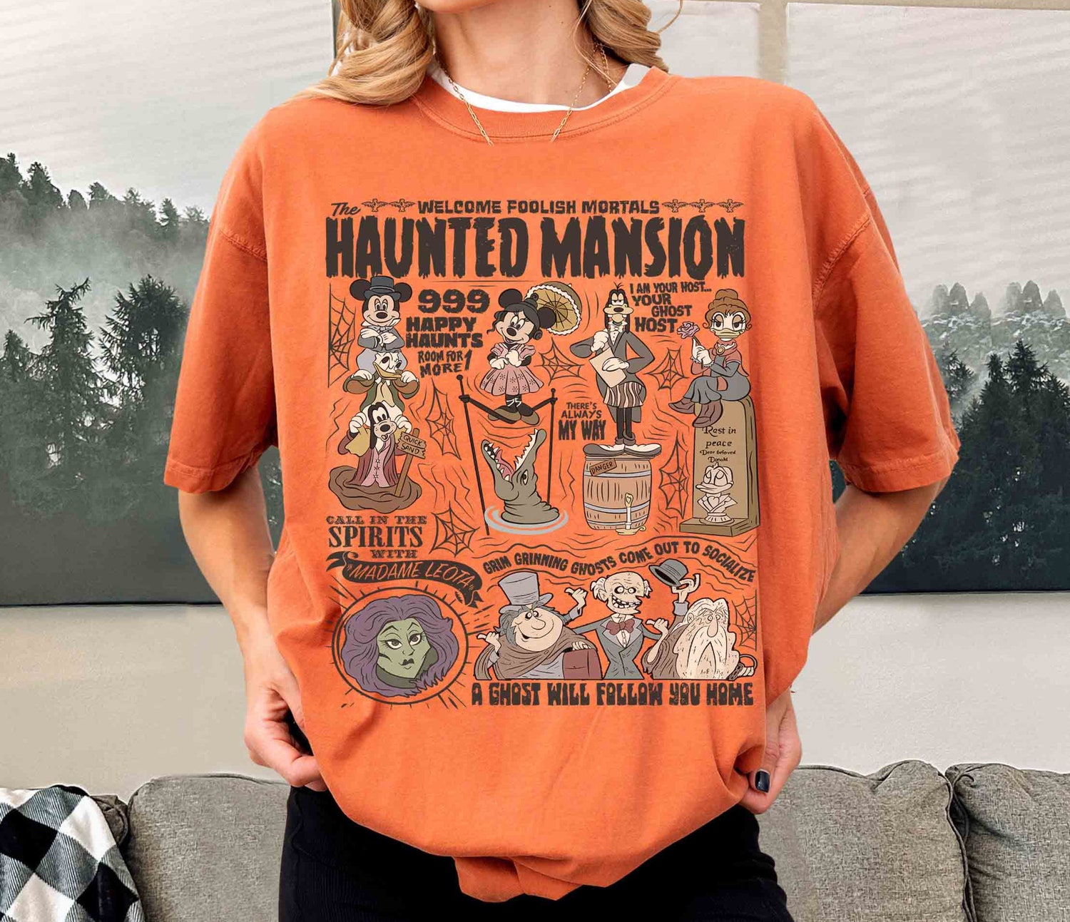 Halloween Haunted Mansion Shirt Mickey and Friends Halloween Tee Halloween Party Shirt image 3