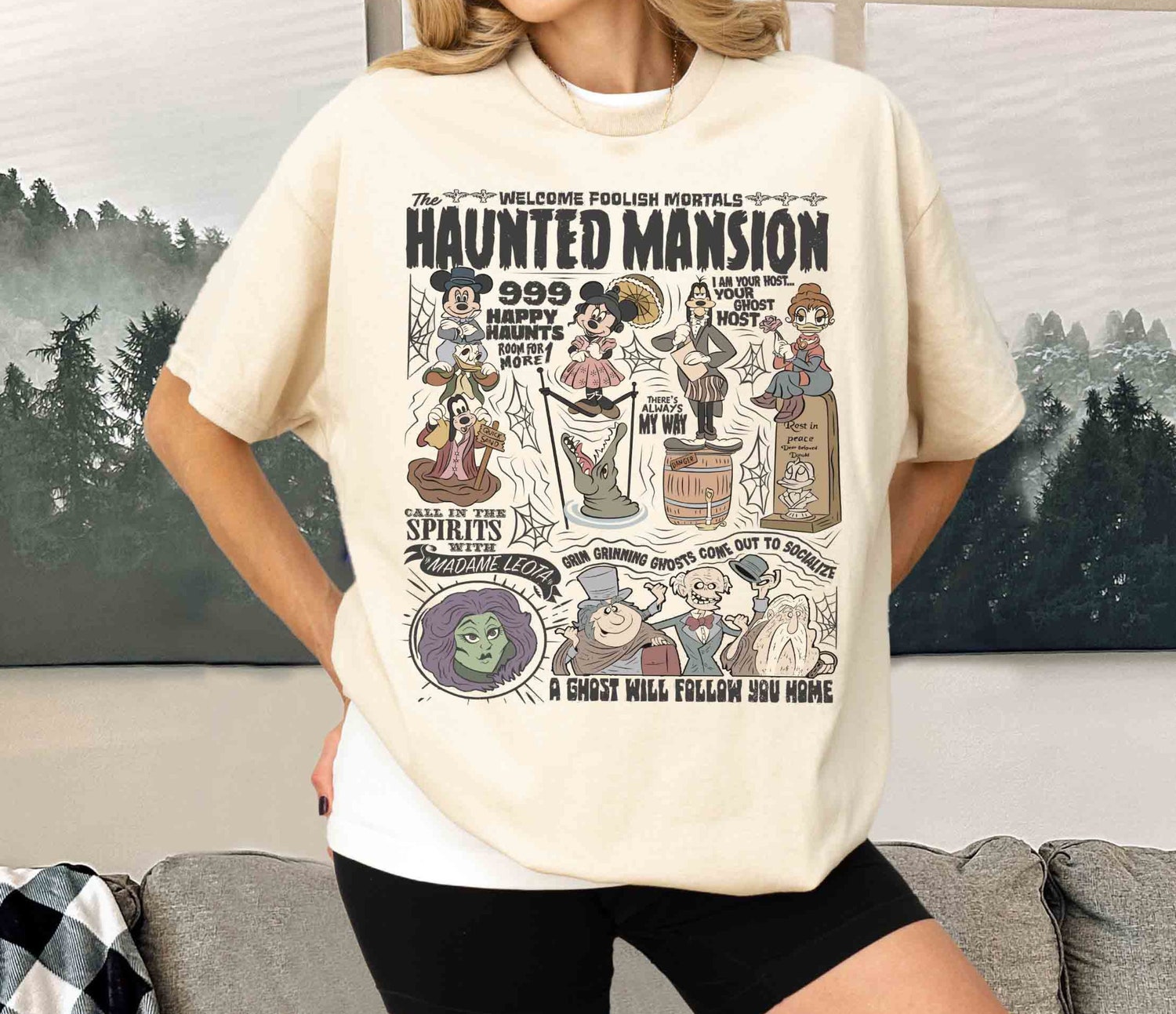 Halloween Haunted Mansion Shirt Mickey and Friends Halloween Tee Halloween Party Shirt image 0