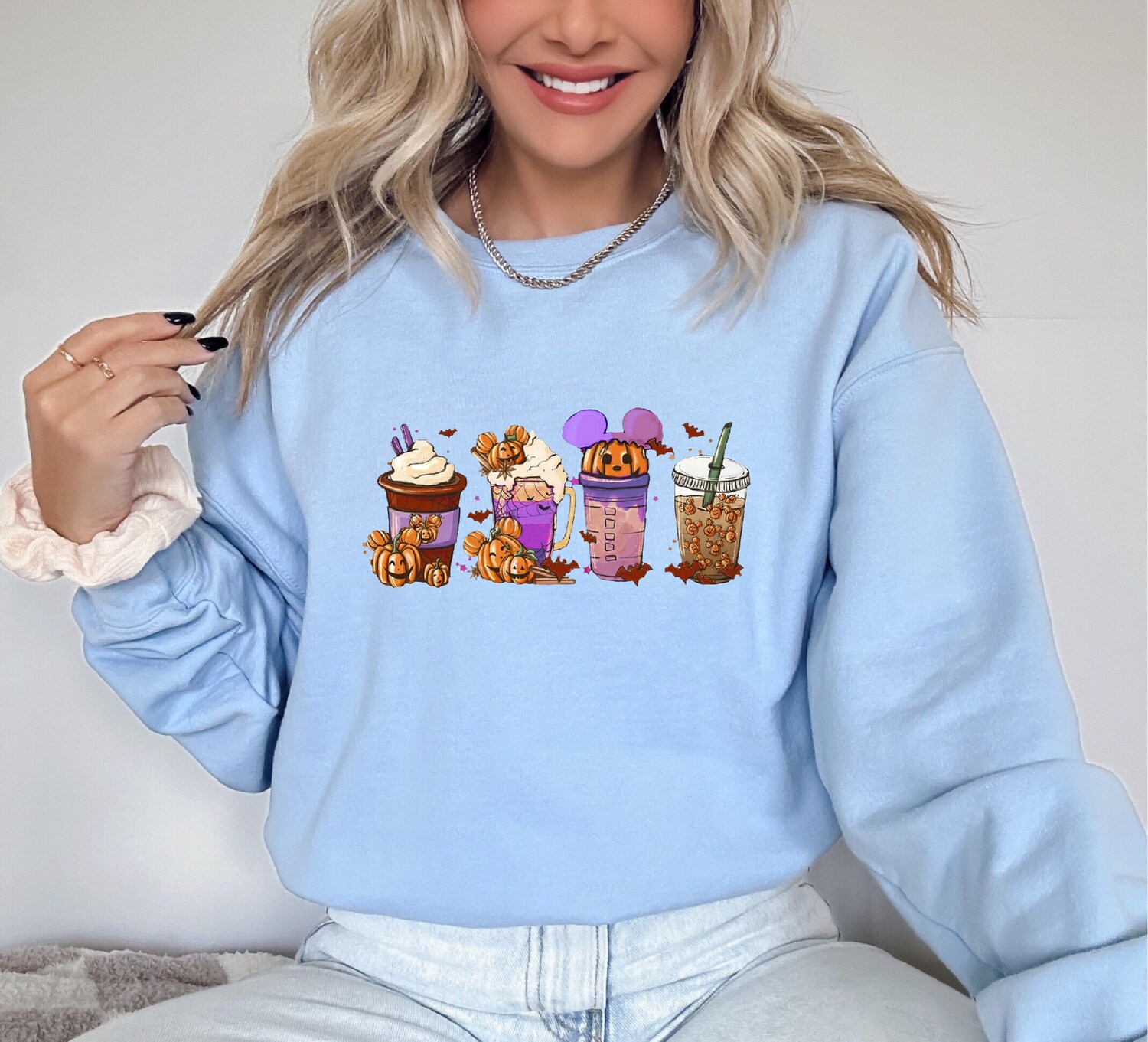 Disney Halloween Drinks Sweatshirt | Halloween Costume | Disneyland Sweater | Pumpkin Spice Latte Shirt image 5