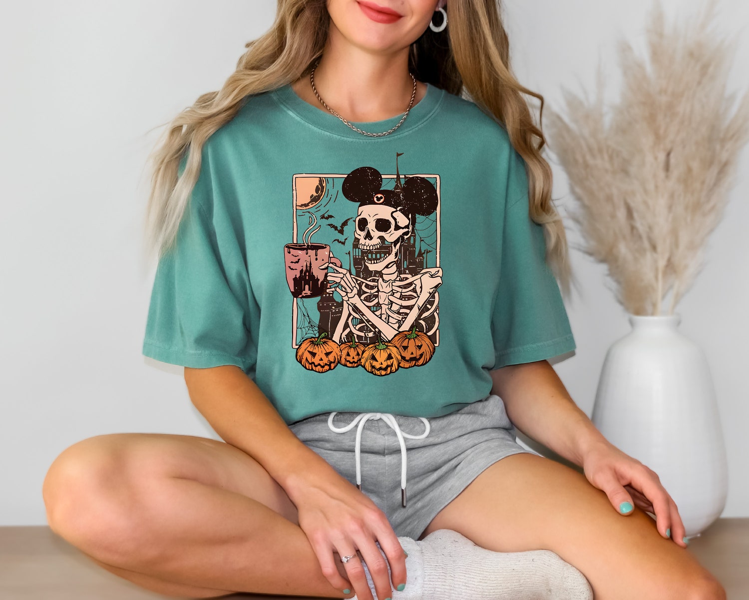 Halloween Mickey Skeleton Shirt | Retro Vintage Halloween Women's Tee image 3