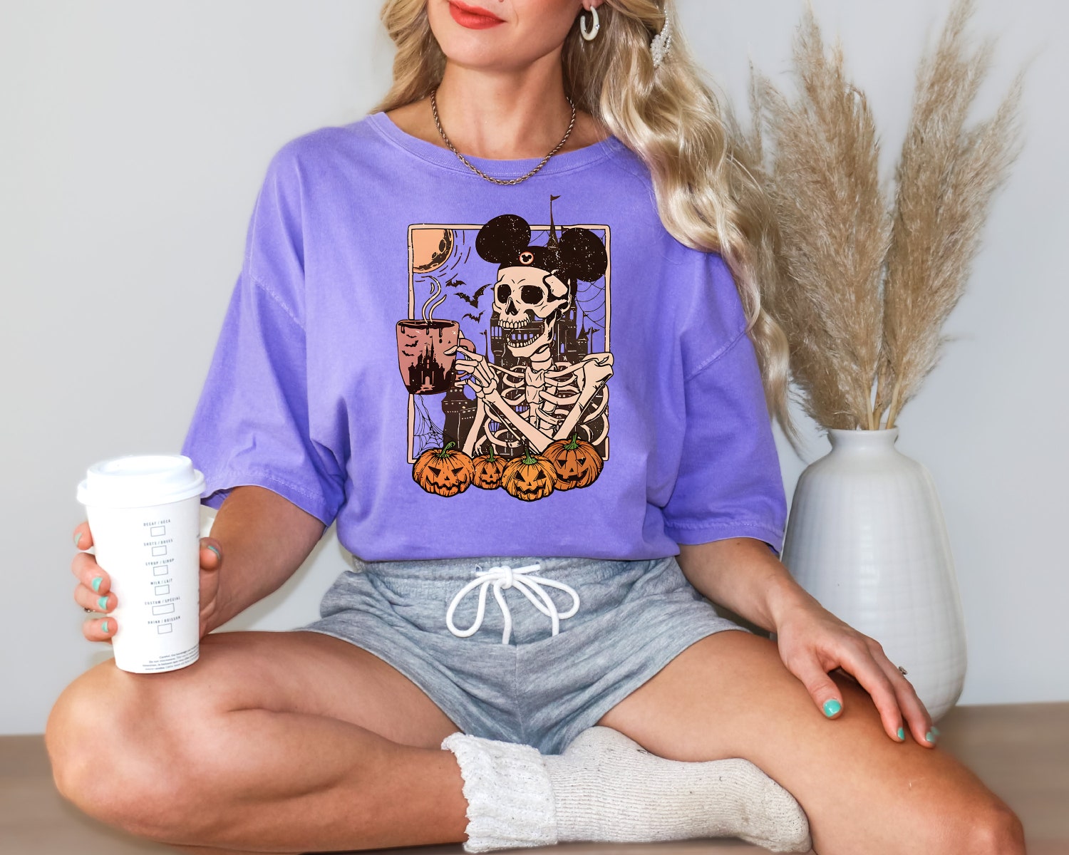 Halloween Mickey Skeleton Shirt | Retro Vintage Halloween Women's Tee image 4