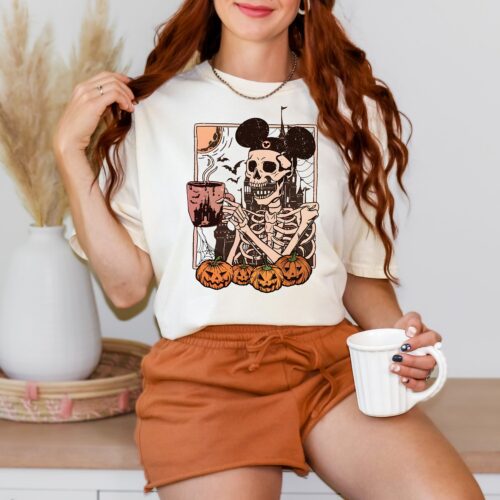 Halloween Mickey Skeleton Shirt | Retro Vintage Halloween Women's Tee image 0