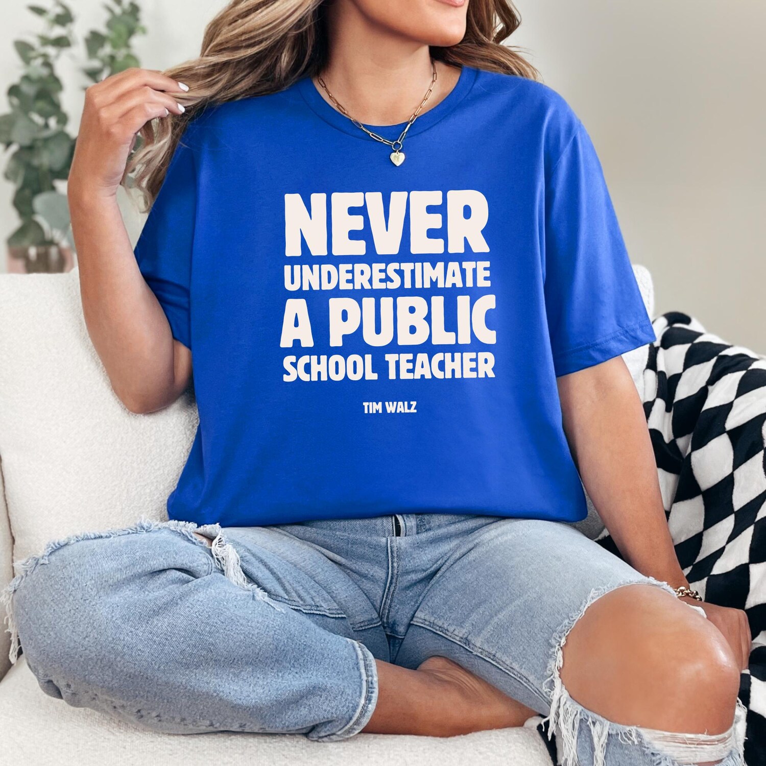 Never Underestimate a Public School Teacher Kamala Harris Shirt | Educator T-Shirt | Harris Walz 2024 Merch image 2