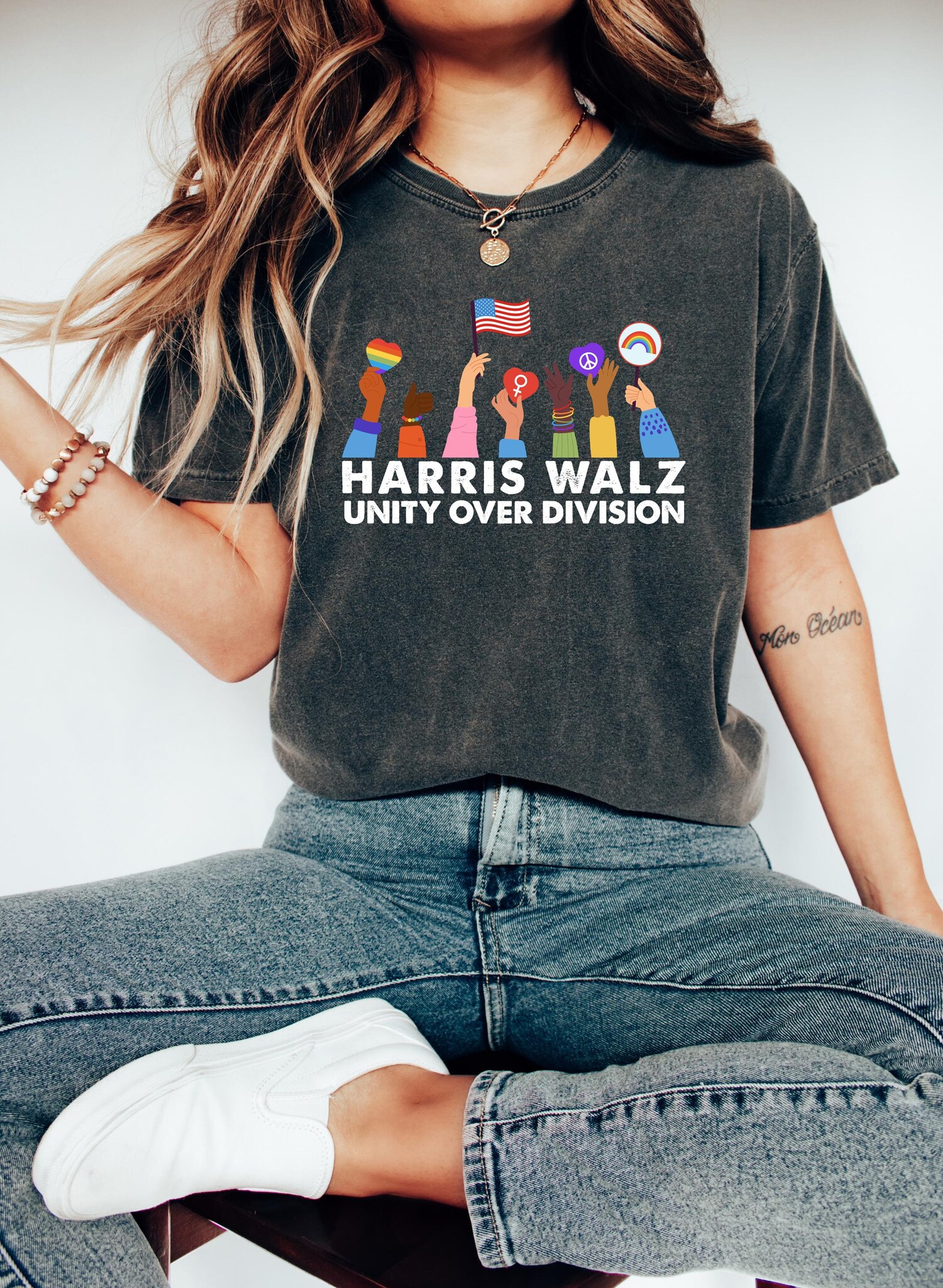 Kamala Harris Tim Walz 2024 Election Sweatshirt - Democrat Unity Gift - Harris Support Apparel image 0