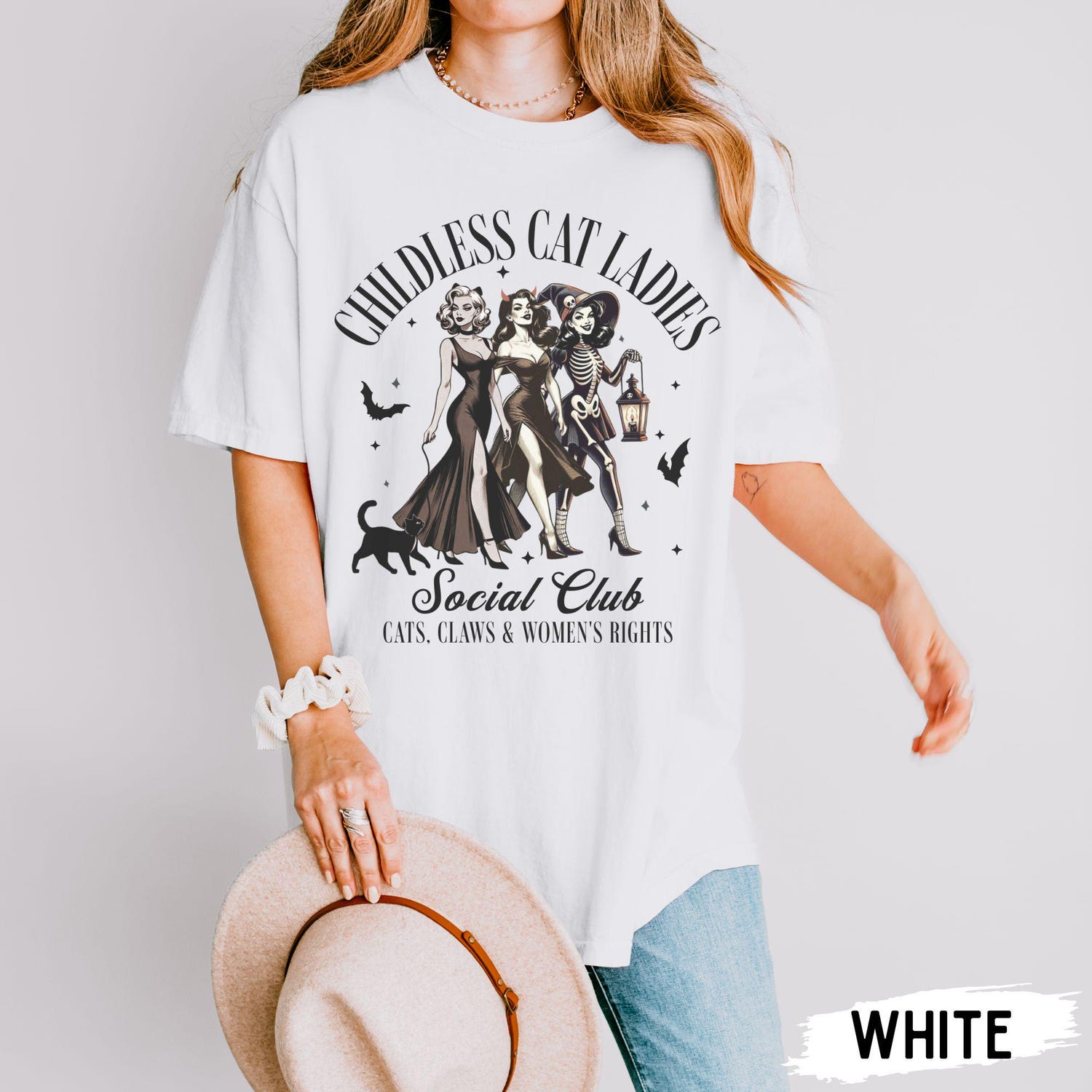 Childless Cat Lady Shirt | 2024 Election Cat Lady Tee | Halloween Cat Lady Shirt | Smash Patriarchy image 2