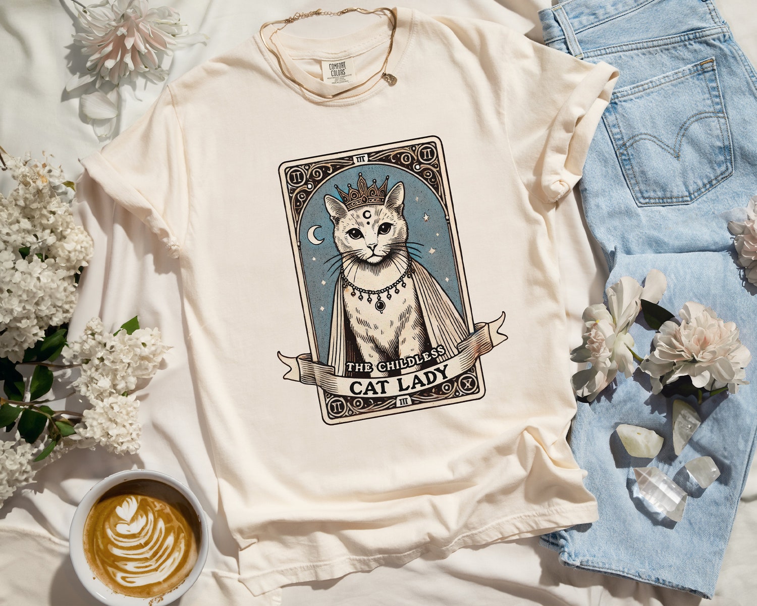 Tarot Card Cat Lady Shirt - Cat Lover Gift - Feminist Kamala Harris 2024 Election Tee image 4