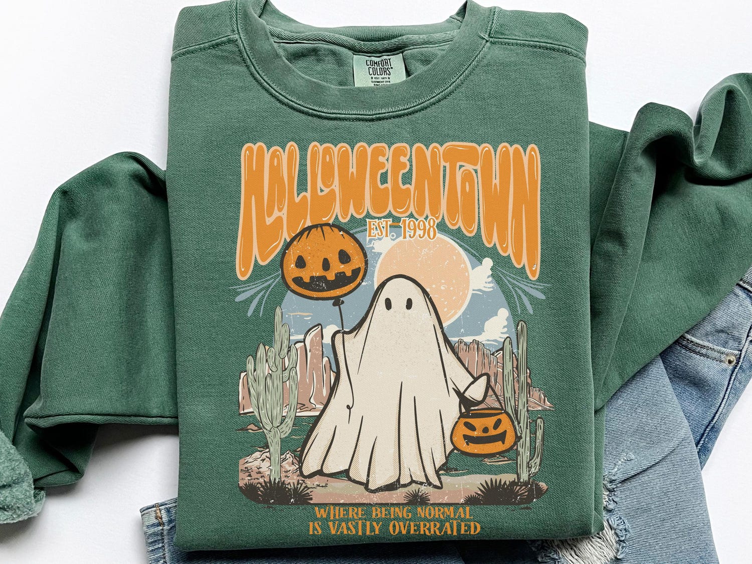 Halloweentown University Sweatshirt - Halloween Ghost Shirt for Women - Spooky Fall Crewneck image 1