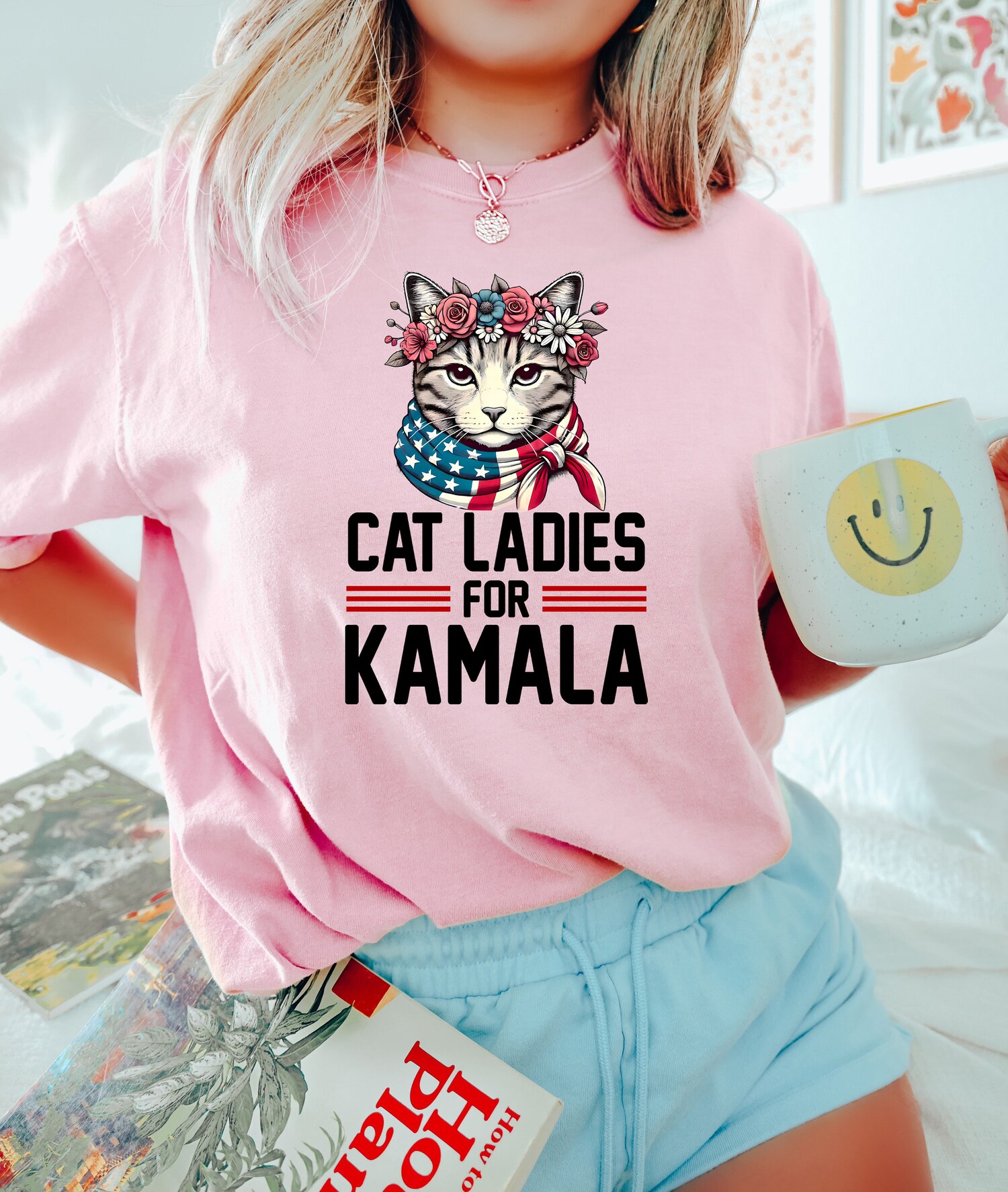 Kamala Harris Cat Lady Shirt | Democrats 2024 Election Shirt | Cat Ladies for Kamala Tee image 2