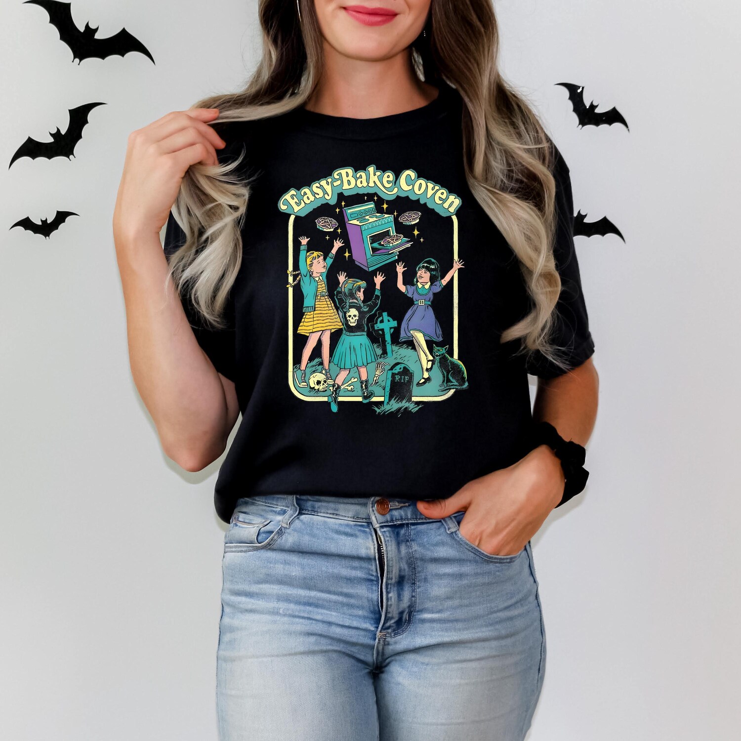 Retro Halloween Coven Shirt - Vintage Spooky Season Women's Fall Tee image 6